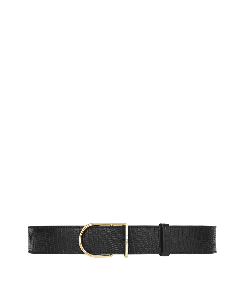 Umi Belt - Black lizard print
