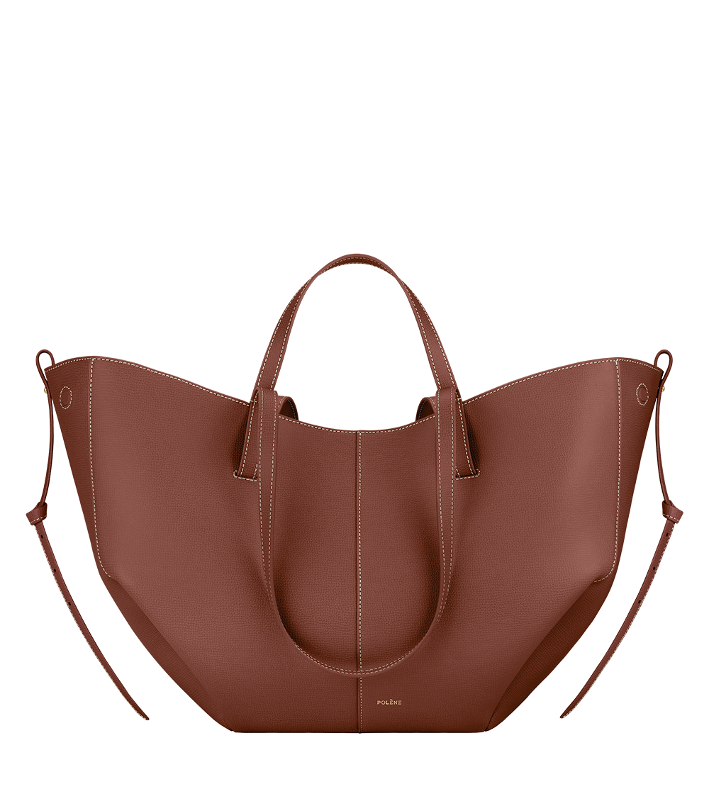 Cyme Textured Cognac Polene Handbags for women
