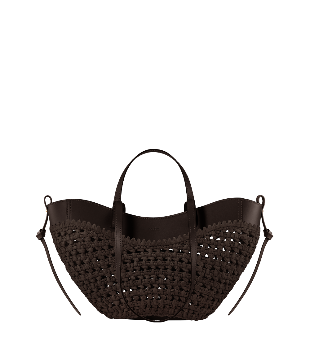 Polène | Bag - Cyme Mini - Raffia Ebony – Polène US