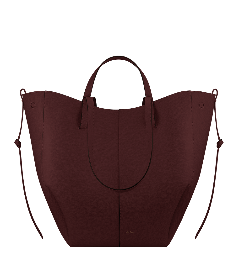 Polène | Bag - Cyme Tote - Textured Black Cherry – Polène US