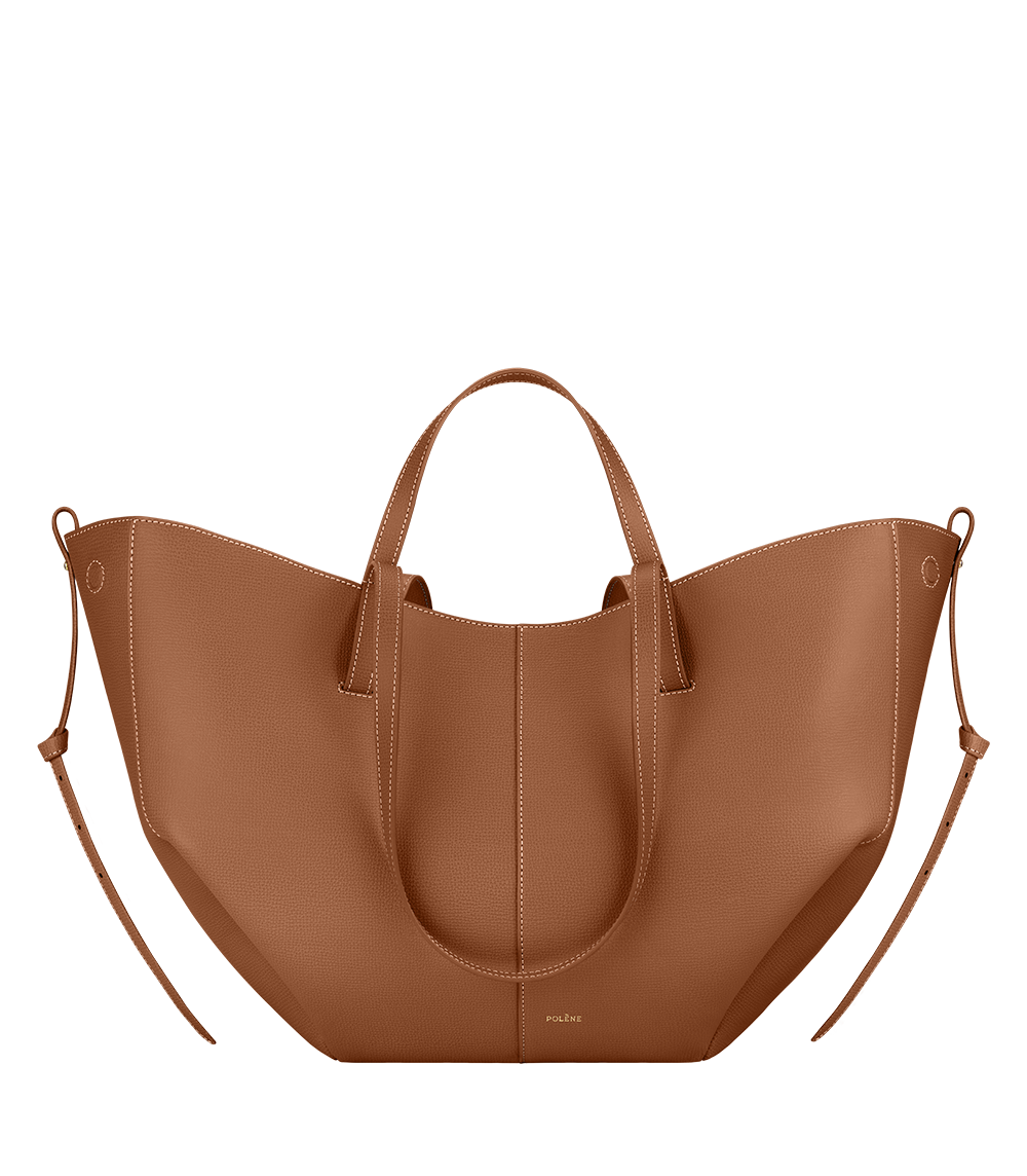 Polène | Bag Cyme - Camel Textured Leather