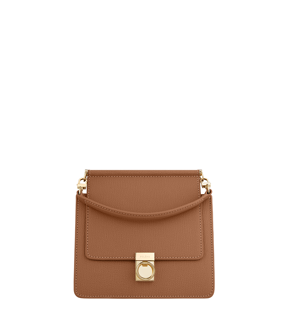 Polène | Bag - Numéro Sept Mini - Camel Textured leather