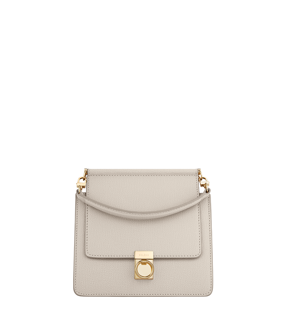 Numéro sept mini leather bag Polene White in Leather - 34419004