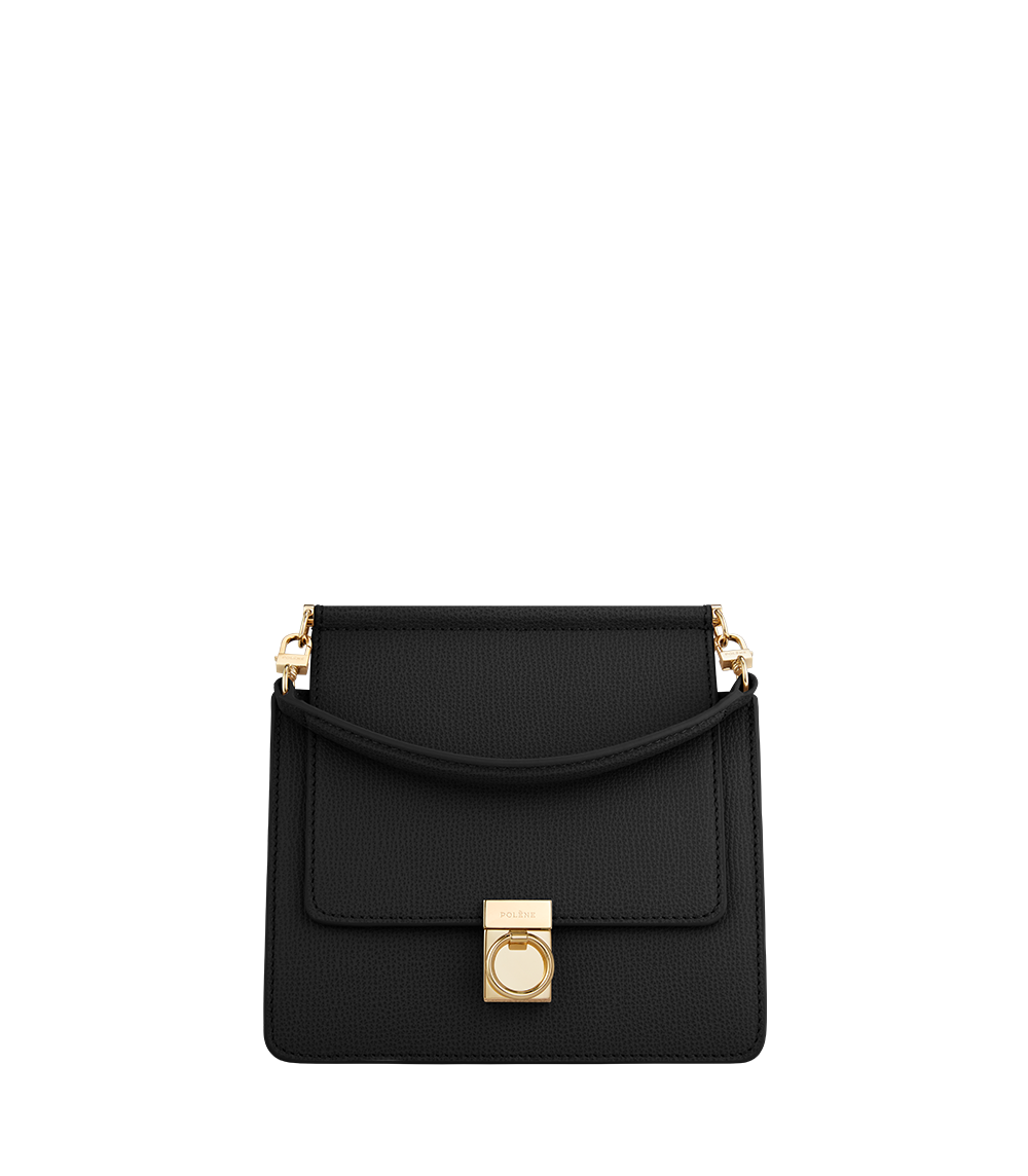 Polène | Bag - Numéro Sept Mini - Black Textured leather