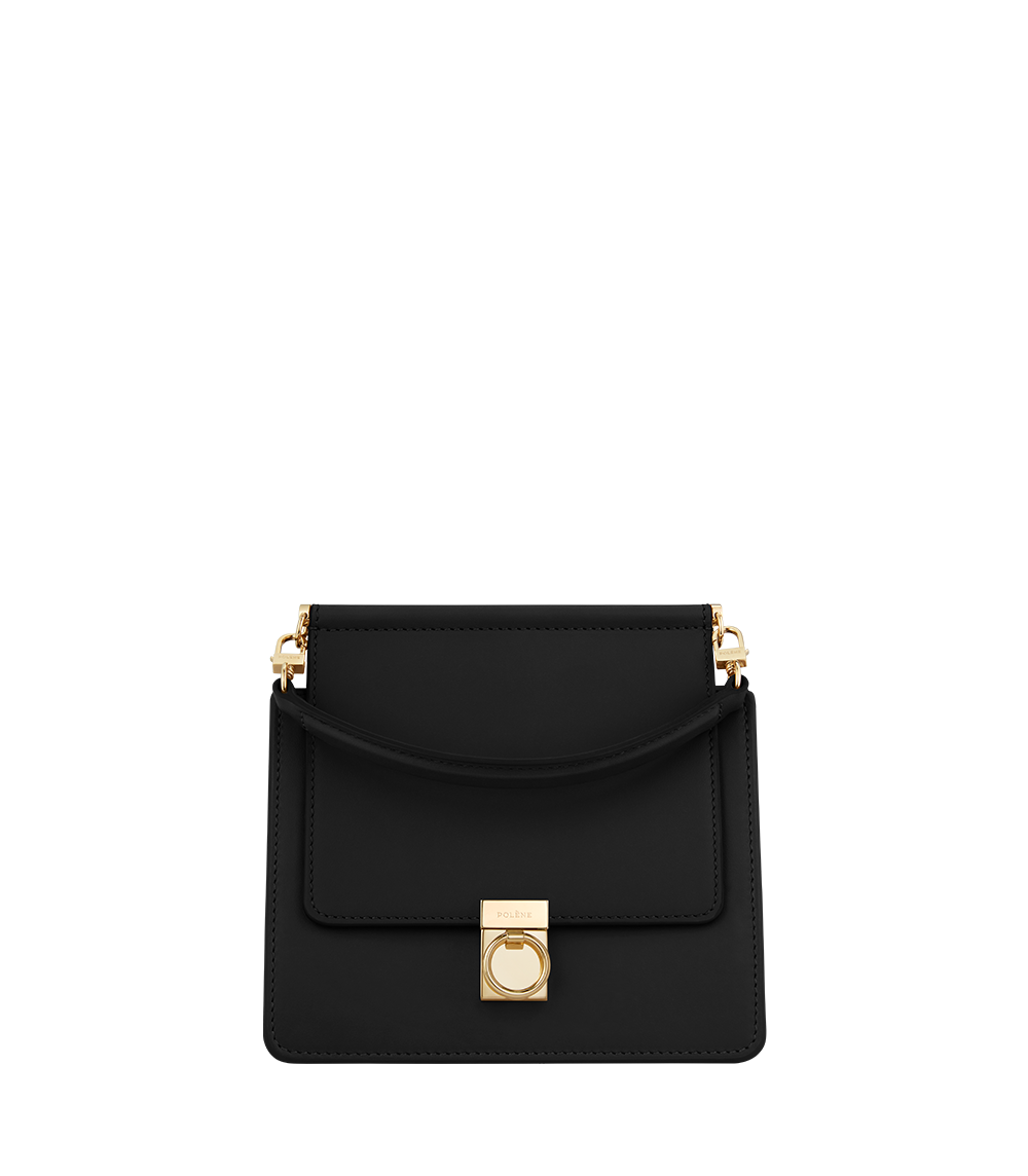 black bag with gold chain