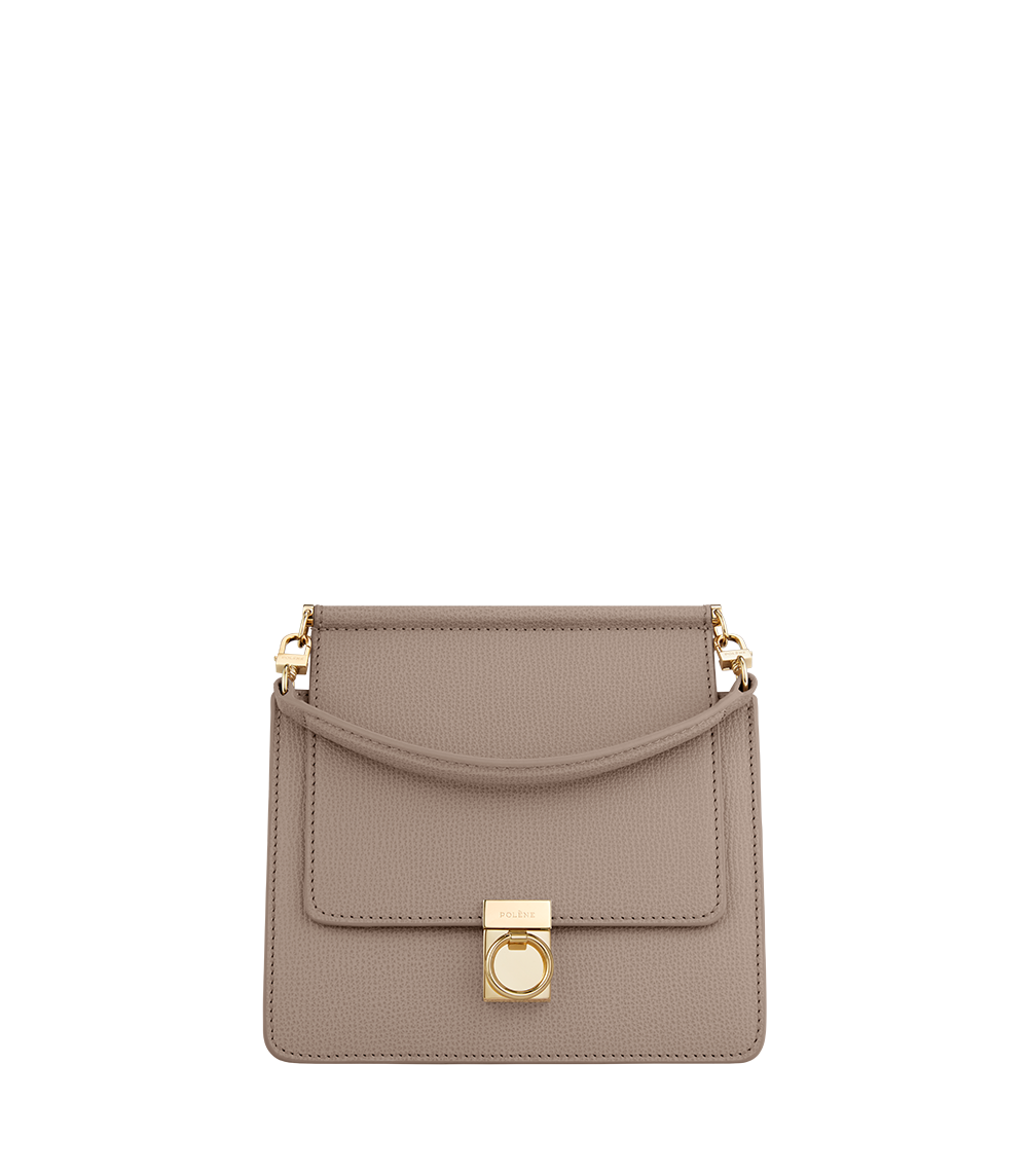 Polène  Bag - Numéro Sept Mini - Taupe Textured leather