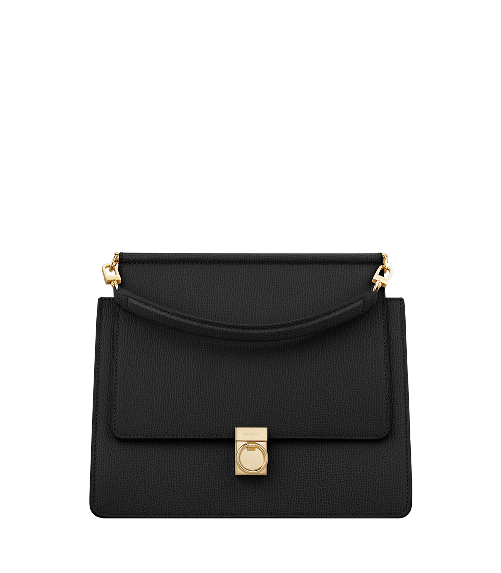 Polène | Bag - Numéro Sept - Black Textured leather