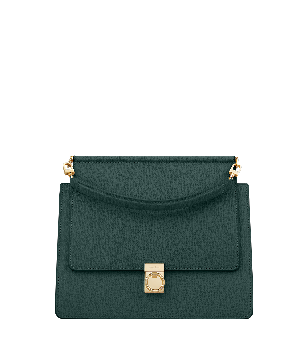 Polène | Bag - numéro Sept - Green Textured Leather