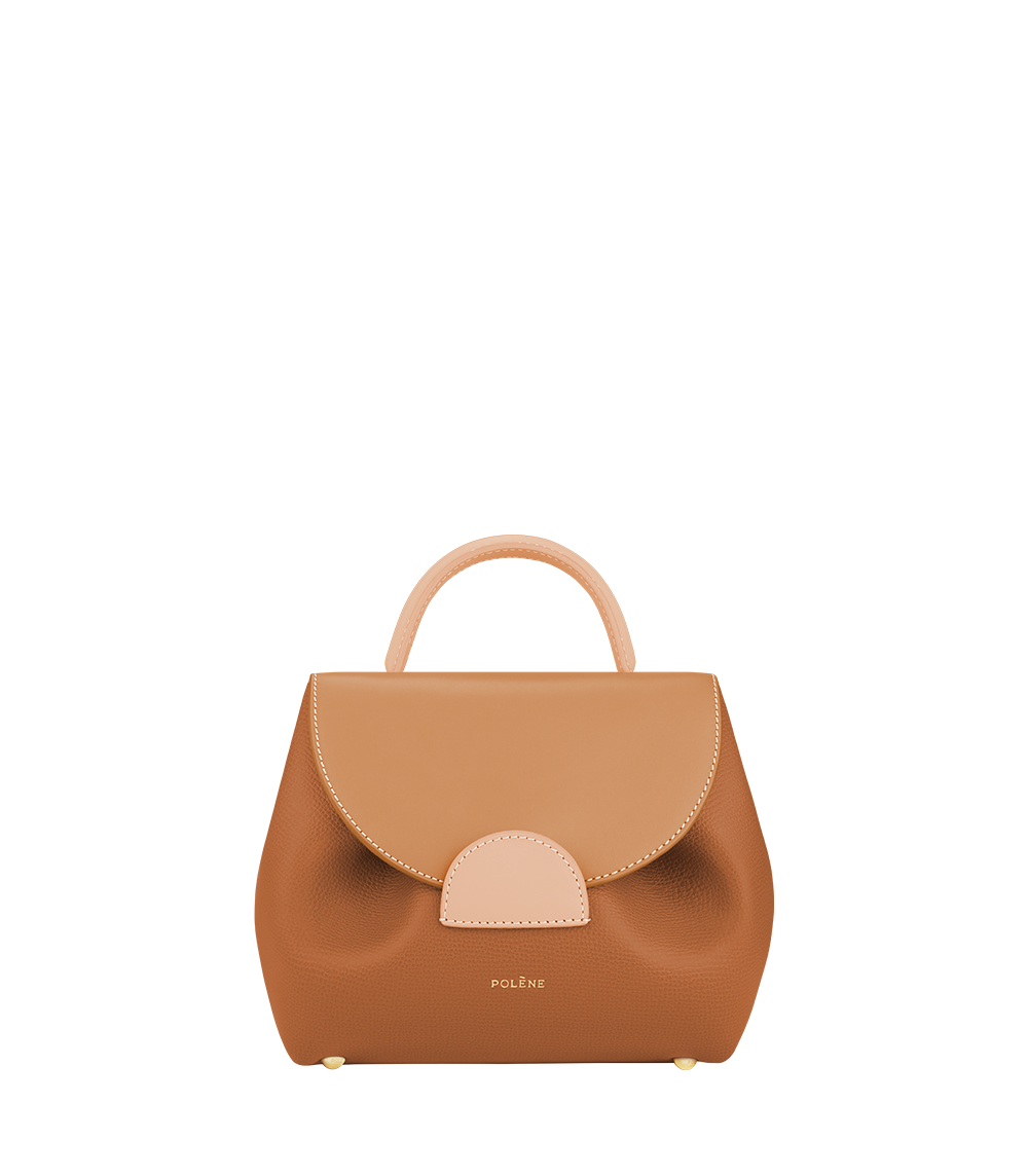 Polène | Bag - Numéro Un Nano - Trio Camel Textured Leather