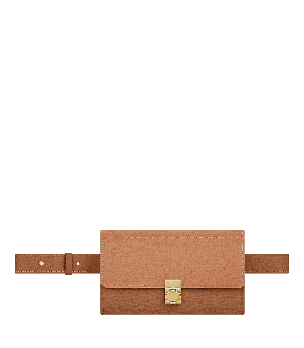 Polène | Numéro Sept Belt Bag - Duo Camel Textured Leather