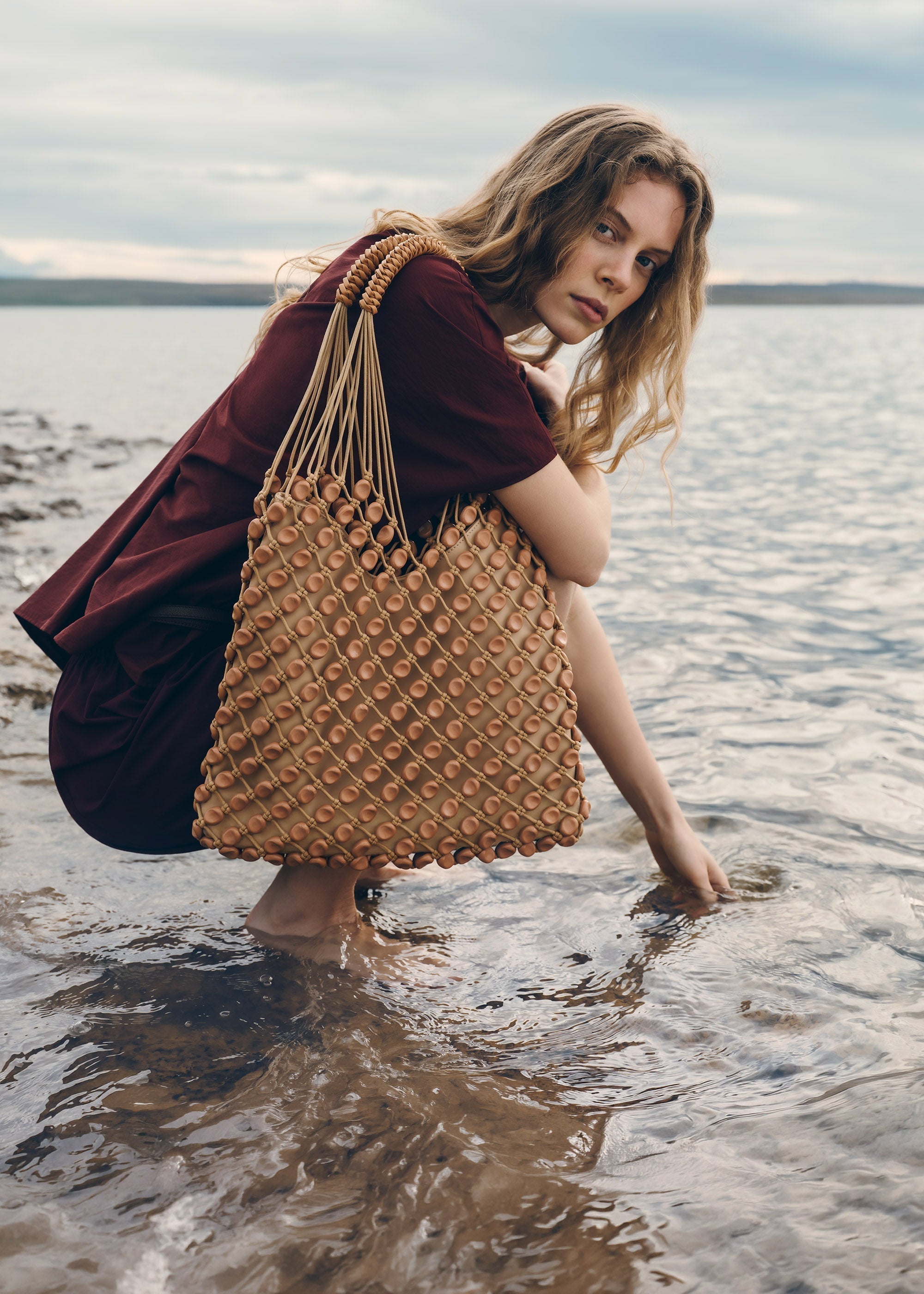 Polène | Bag - Cyme Mini - Textured Camel – Polène US