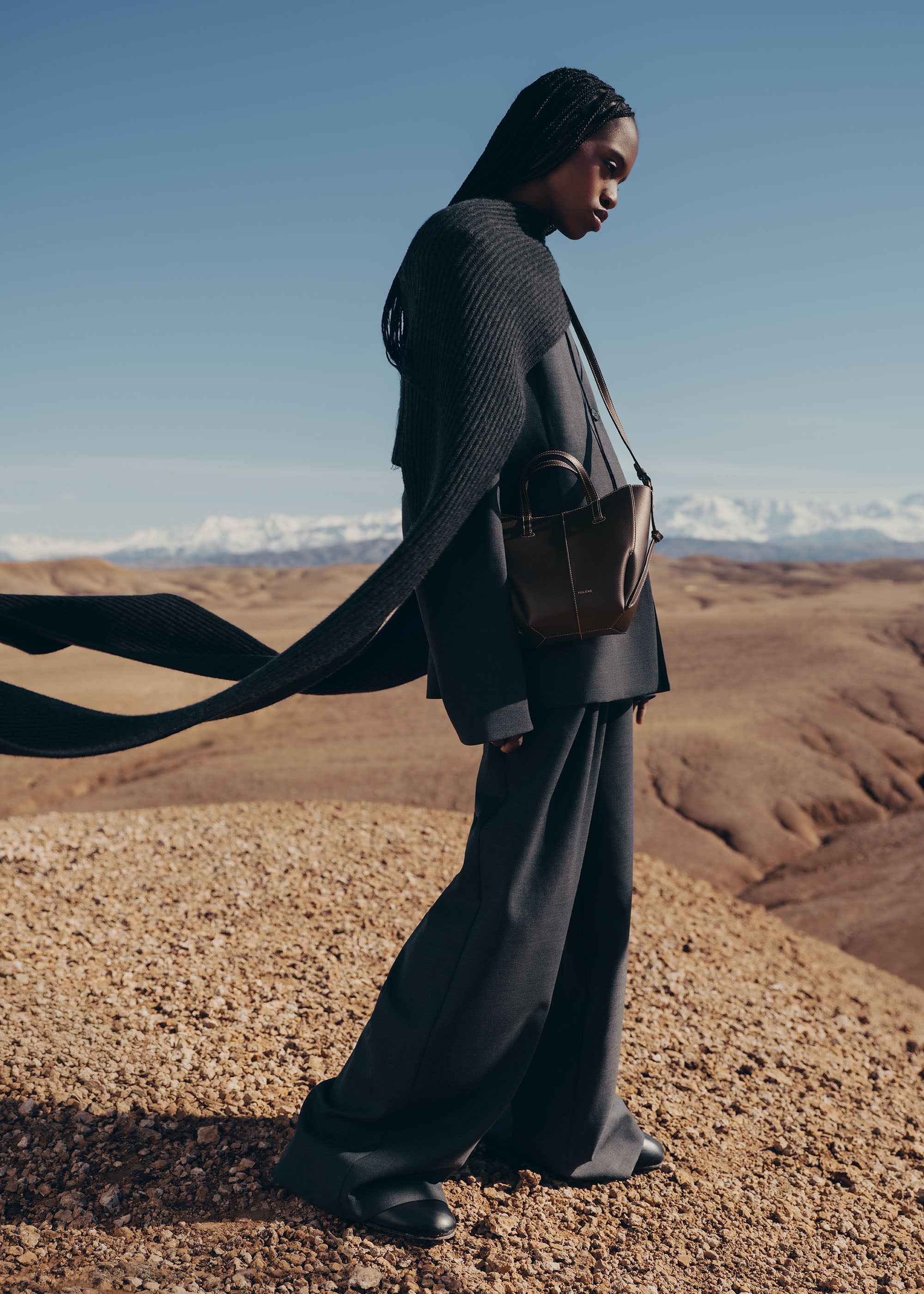 Polène | Bag - Cyme Tote Nano - Textured Ebony – Polène US