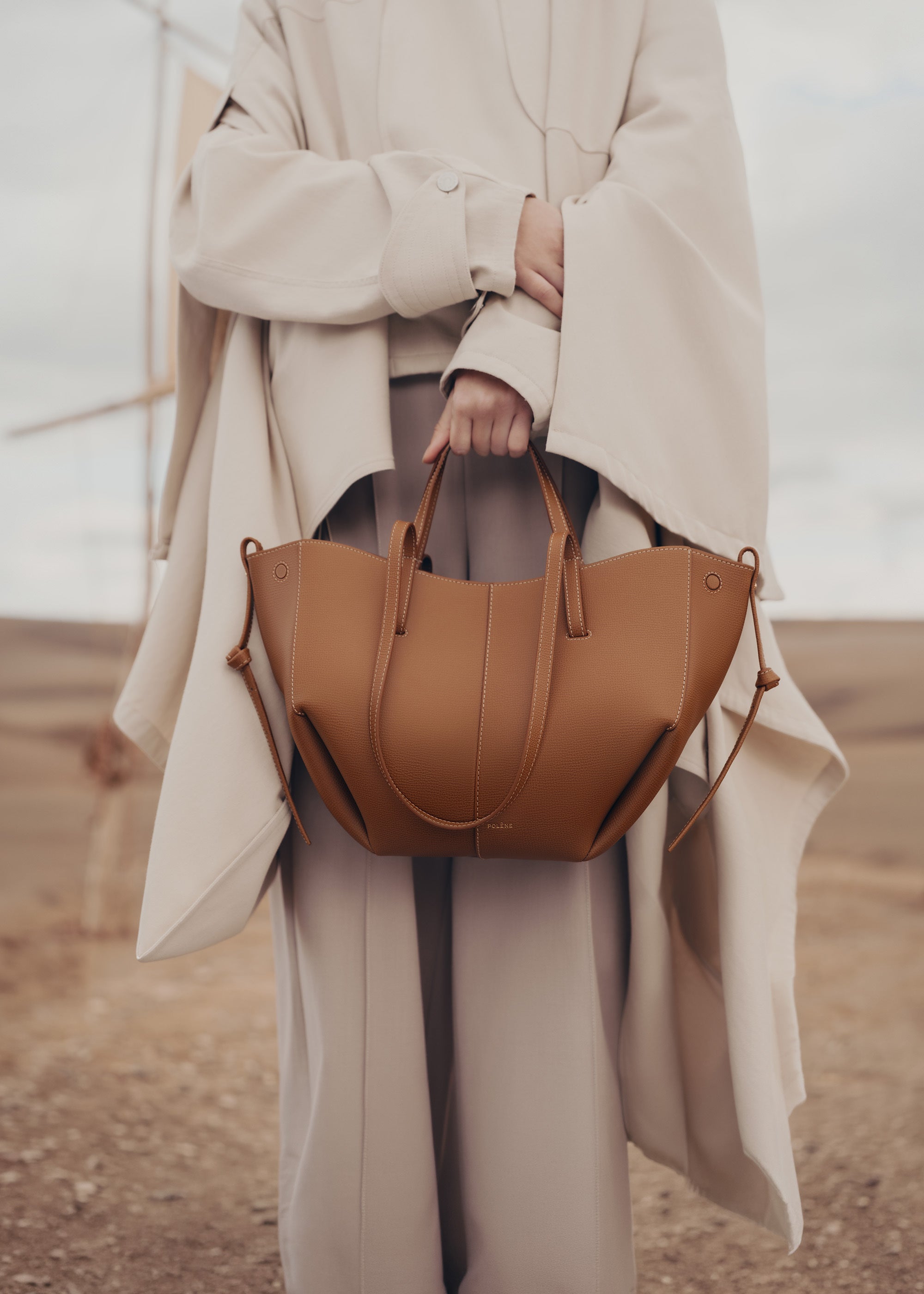 Polène | Bag - Cyme Mini - Textured Camel – Polène US