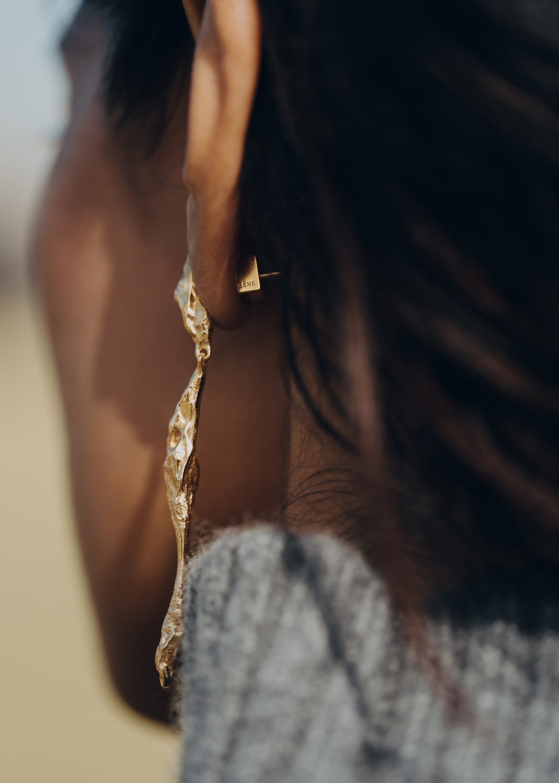 Eroz Drop Earrings - 24 carat gold-gilded edition