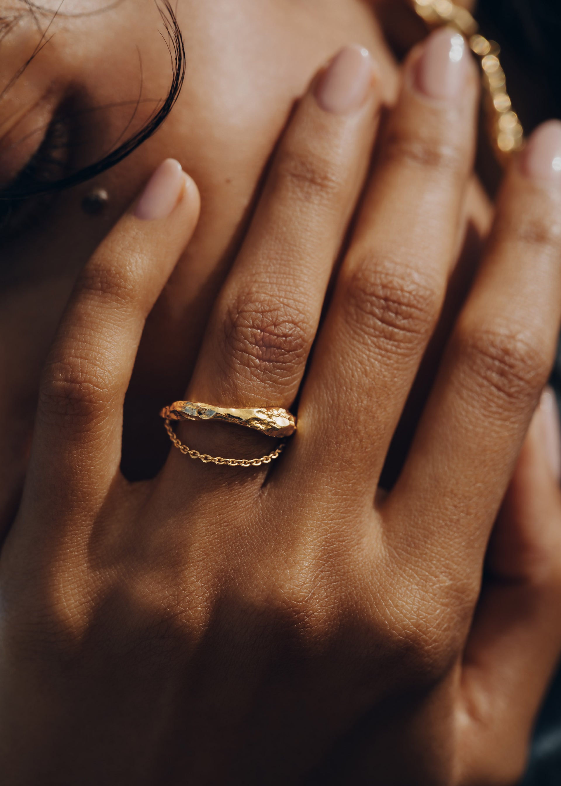 Eroz Chain Ring - 24 carat gold-gilded edition