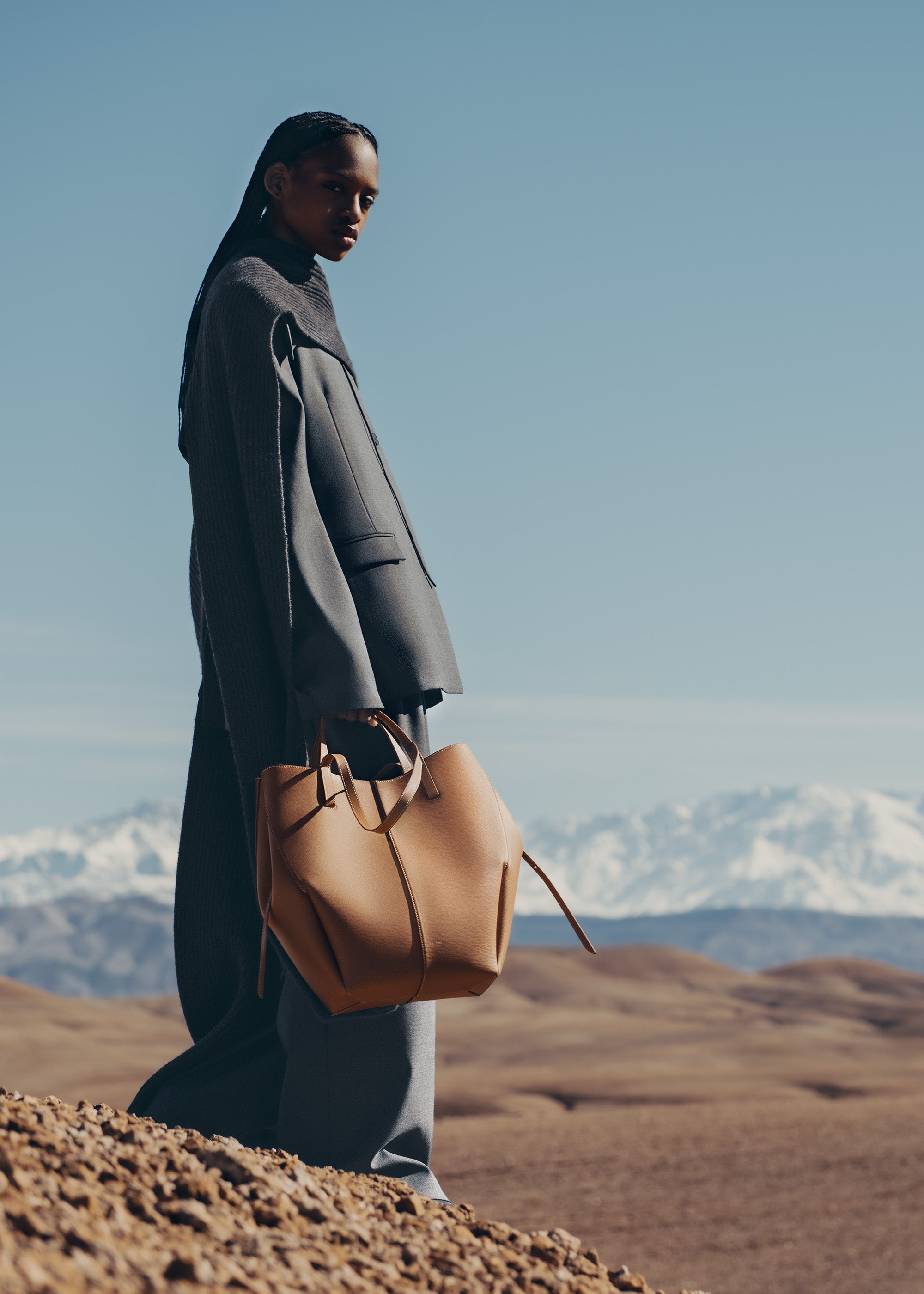 Polène | Bag - Cyme Tote - Textured Camel – Polène US