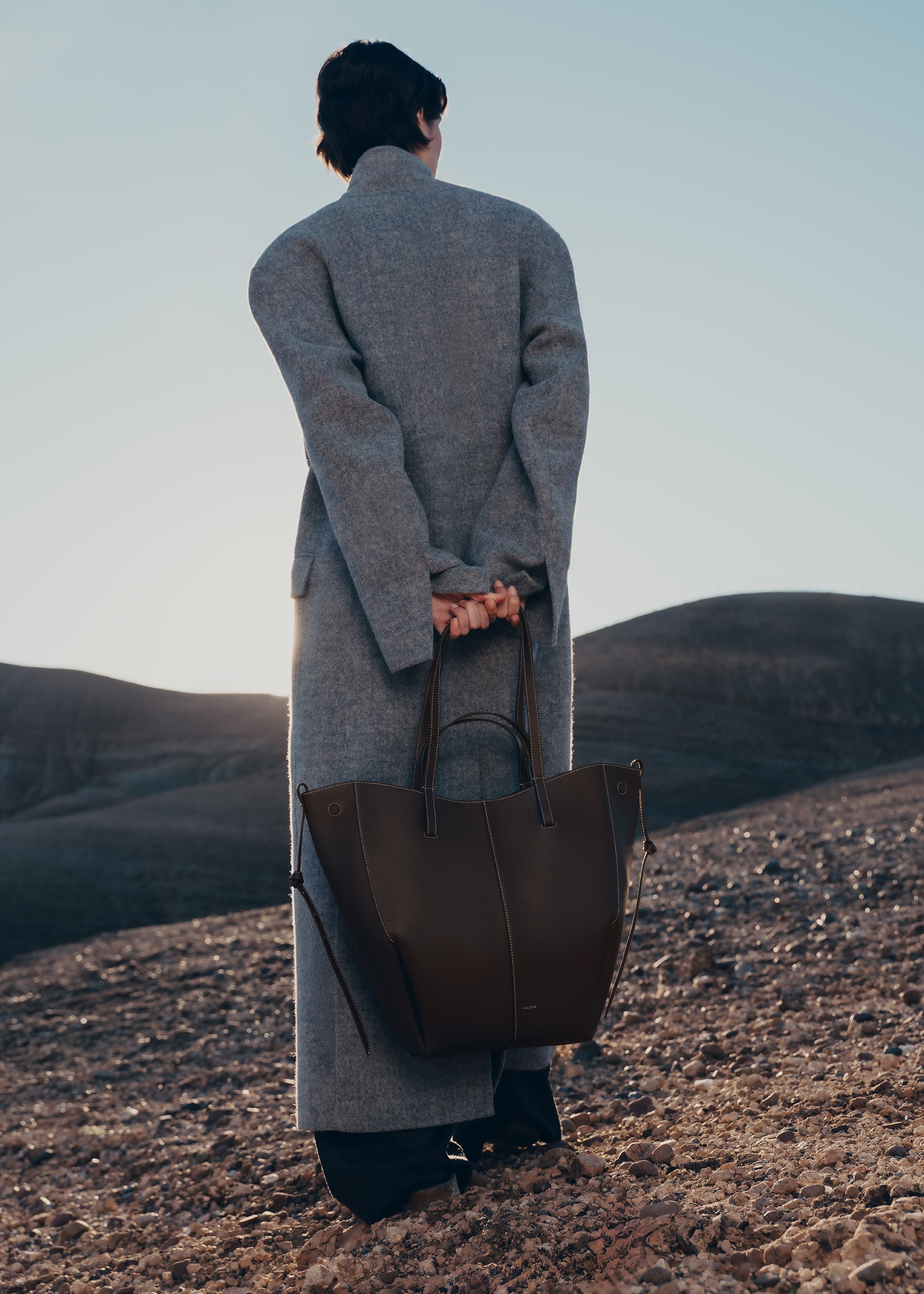 Polène | Bag - Cyme Tote - Textured Ebony – Polène US