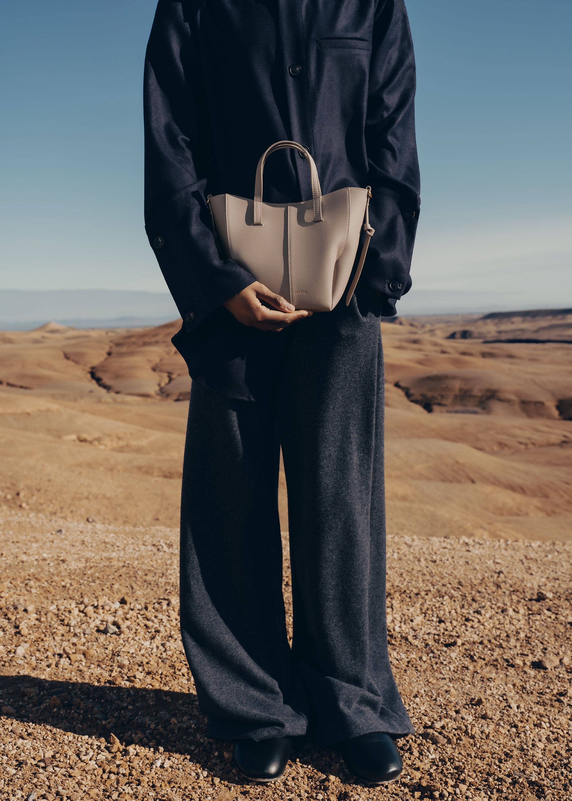 Polène | Bag - Cyme Tote Nano - Textured Taupe – Polène US