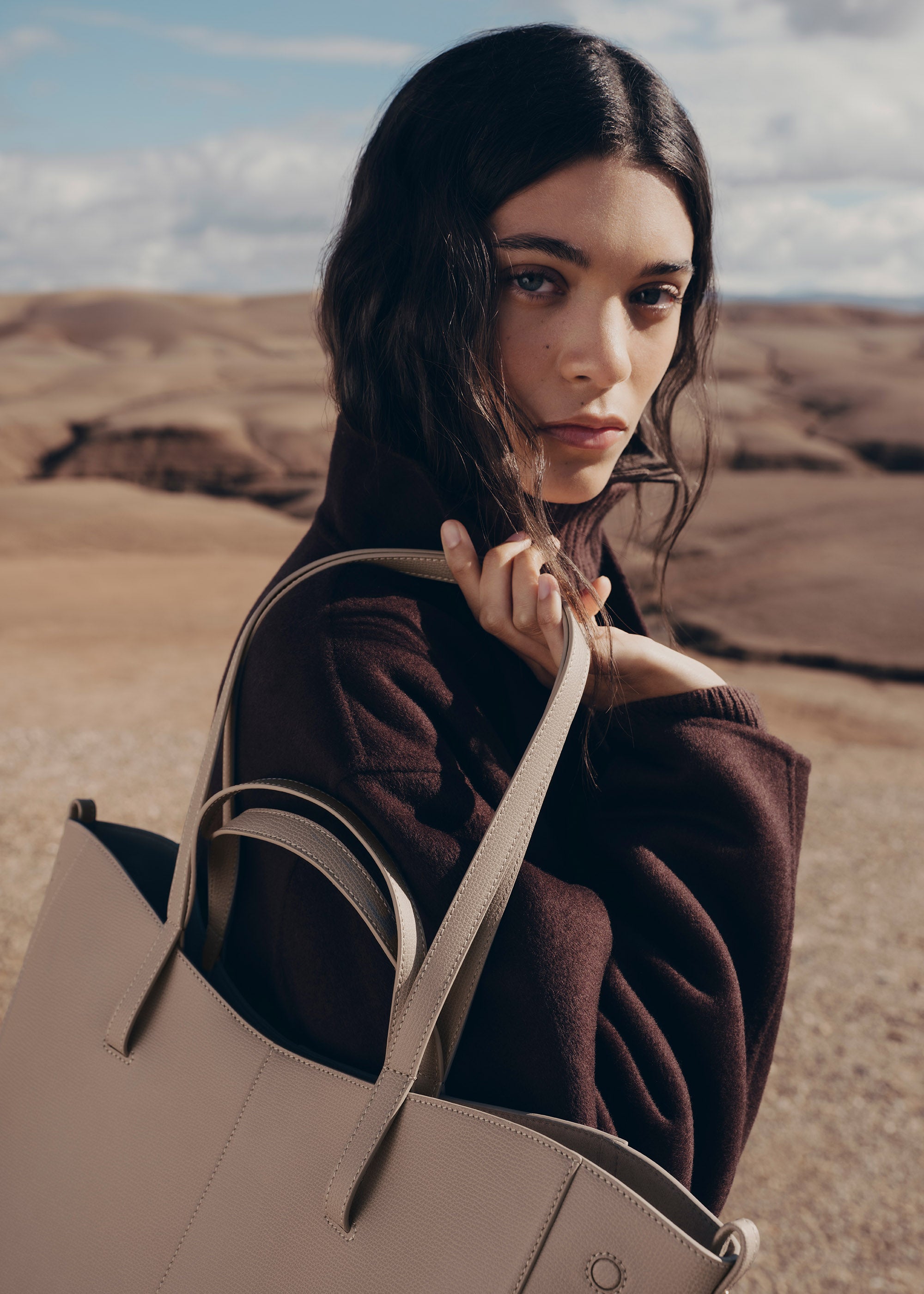 Polène | Bag - Cyme Tote - Textured Taupe – Polène US