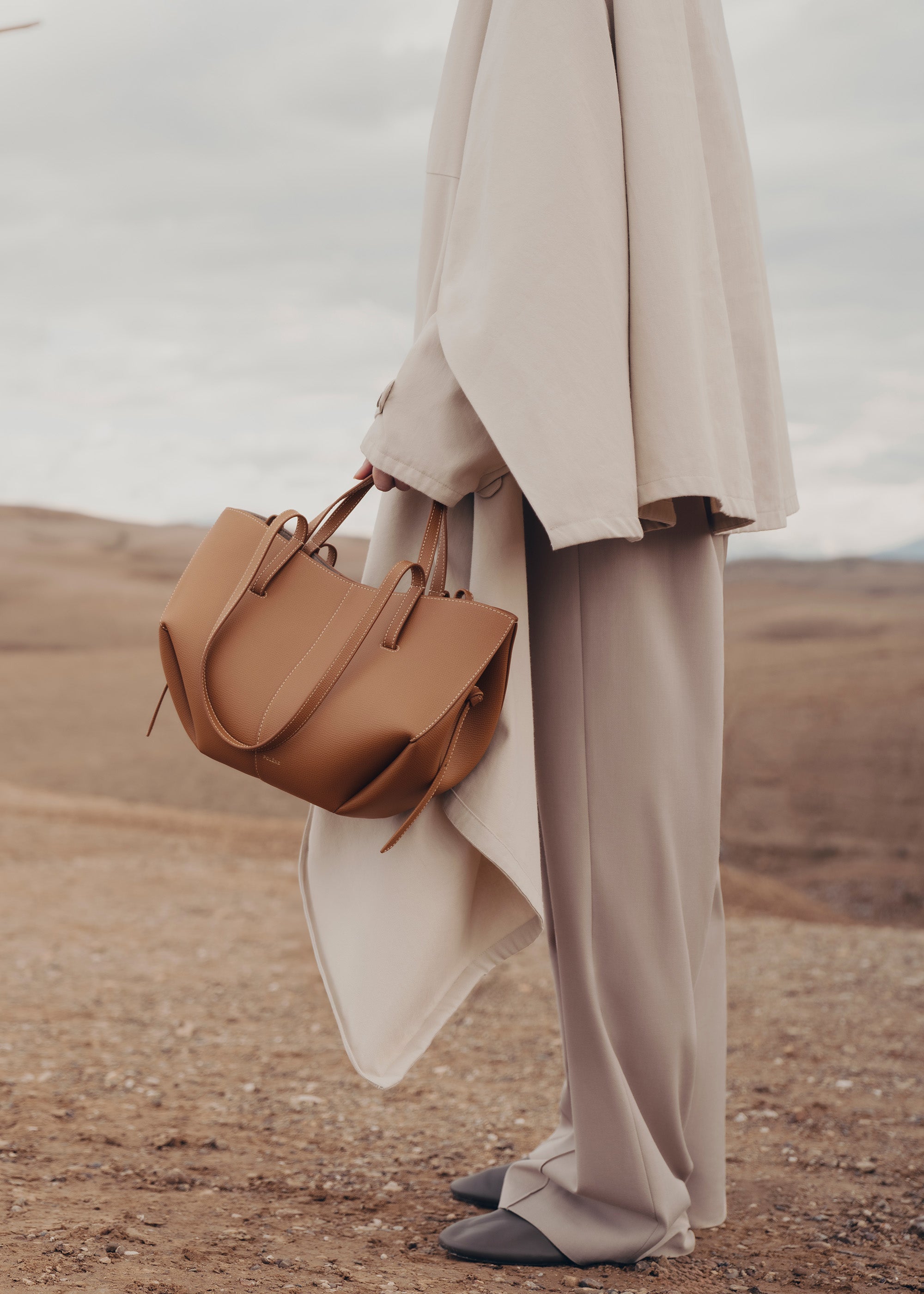 Polène | Bag - Cyme Mini - Textured Camel – Polène US