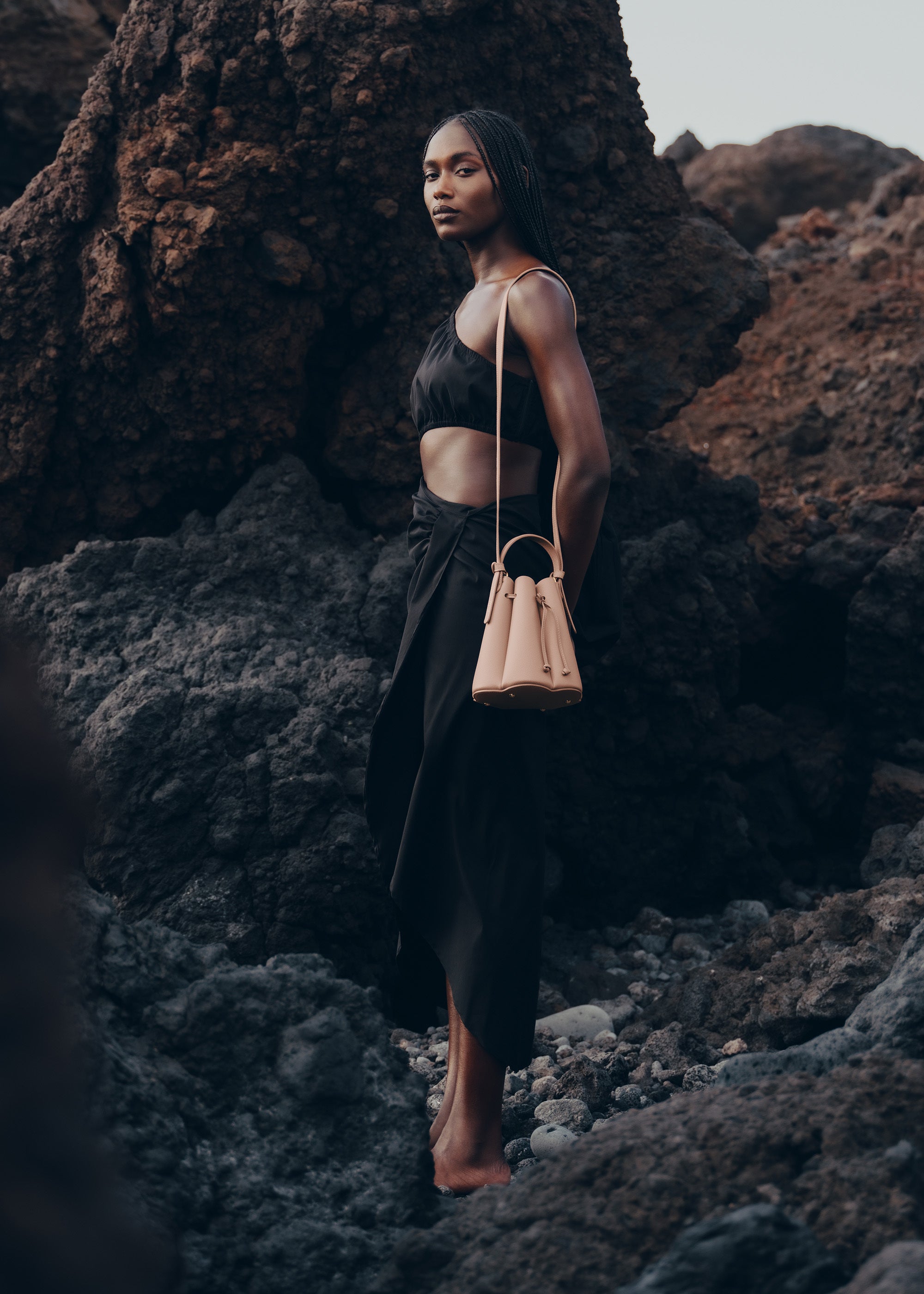 Polène | Bag - Numéro Huit Mini - Textured Nude – Polène US