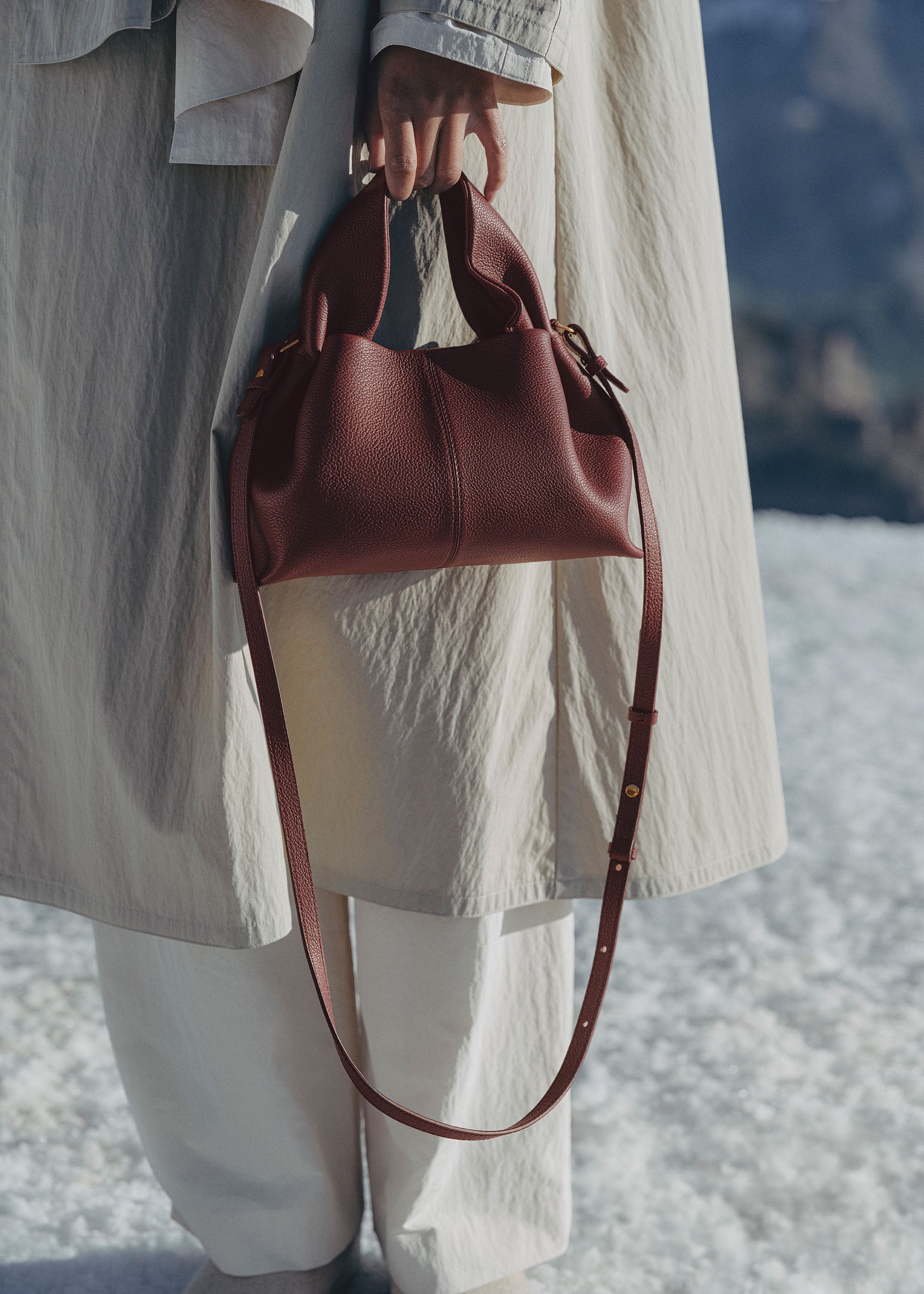 Polene Mini Polène | Bag - Numéro Neuf Mini - Textured Black Cherry