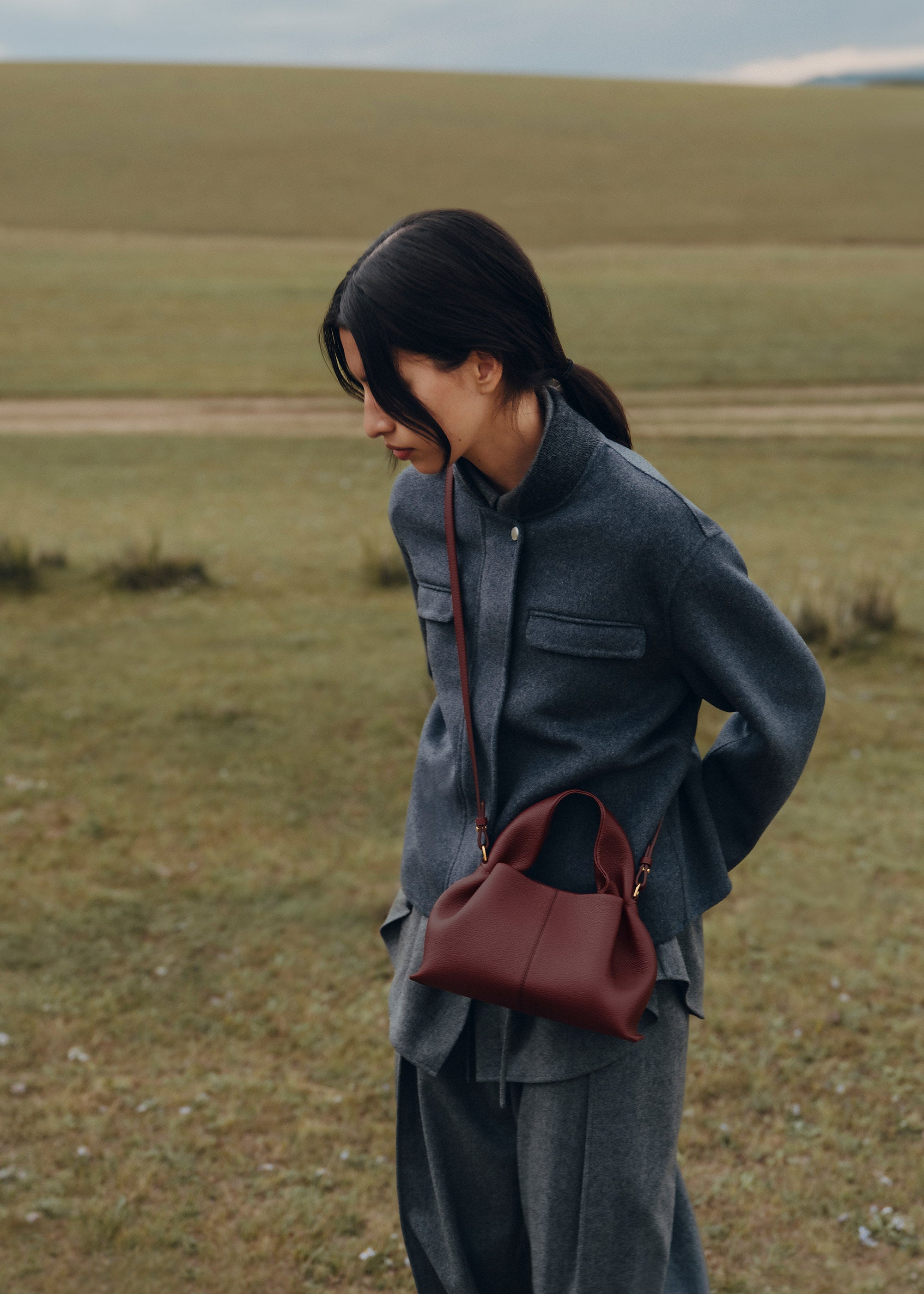 Polene Mini Polène | Bag - Numéro Neuf Mini - Textured Black Cherry