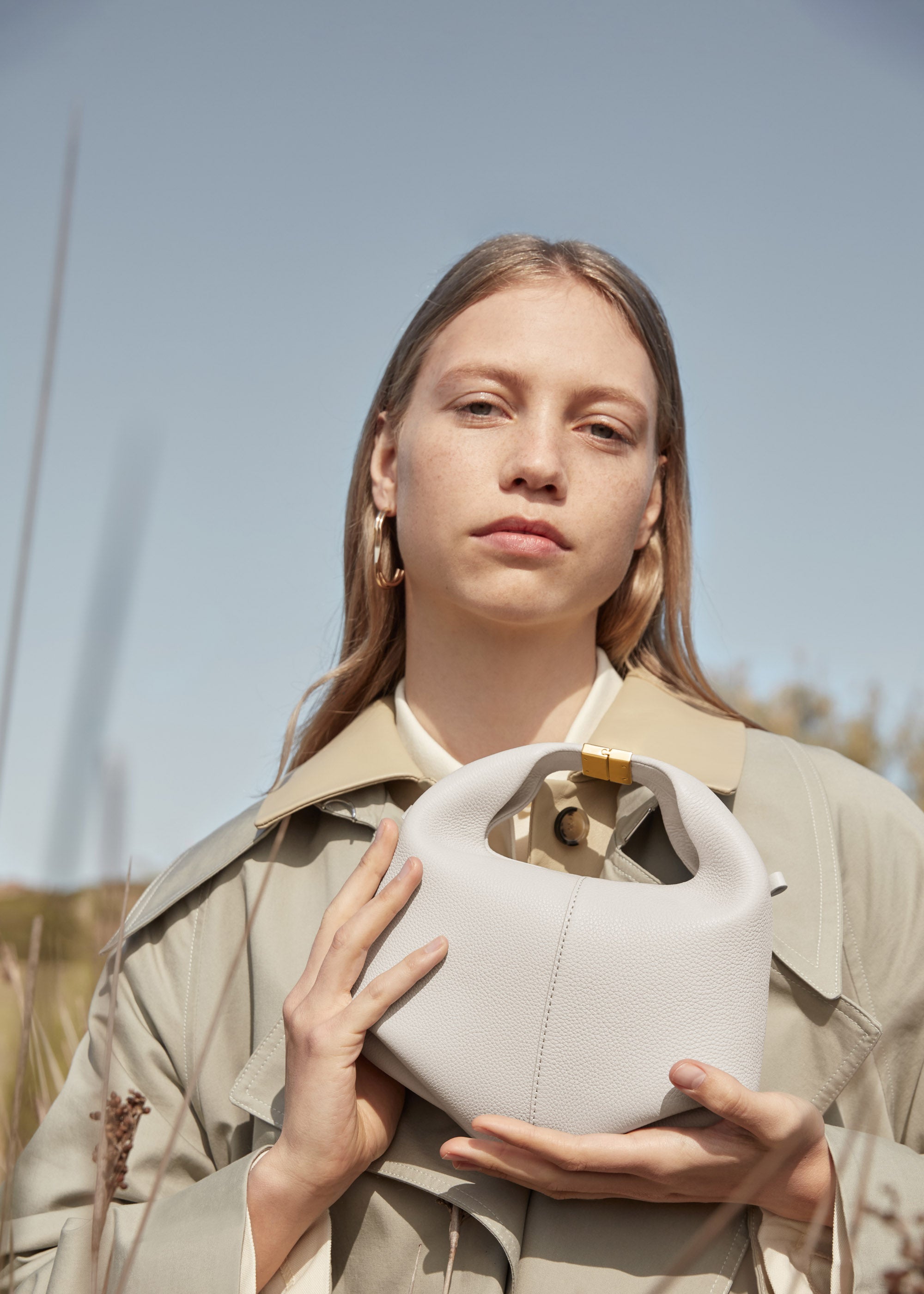 Polène | Bag - Béri - Chalk Textured Leather