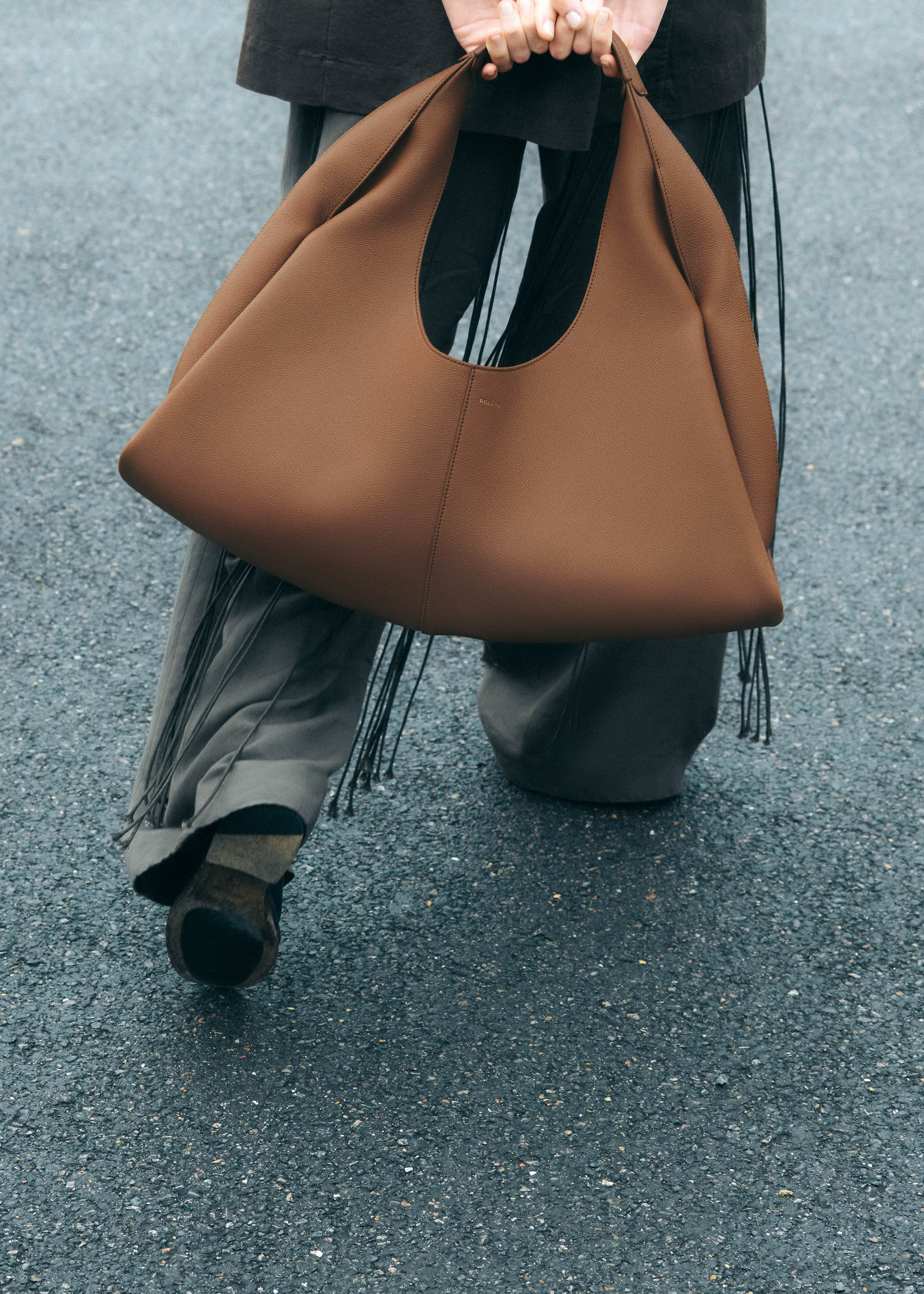 Polène | Bag - Shuldo - Textured Brown – Polène US