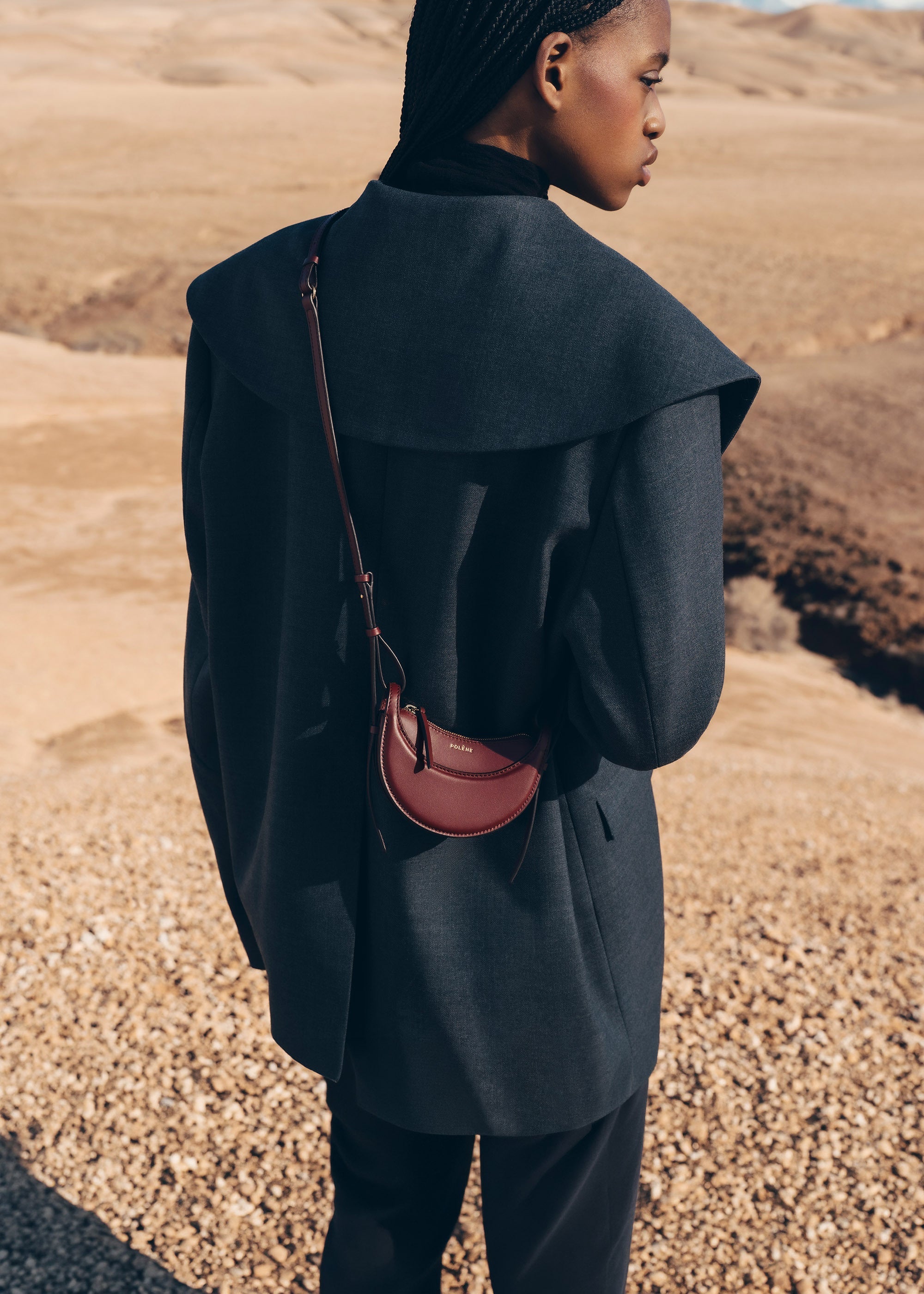 Polène | Bag - Numéro Dix Micro - Smooth Black Cherry – Polène US