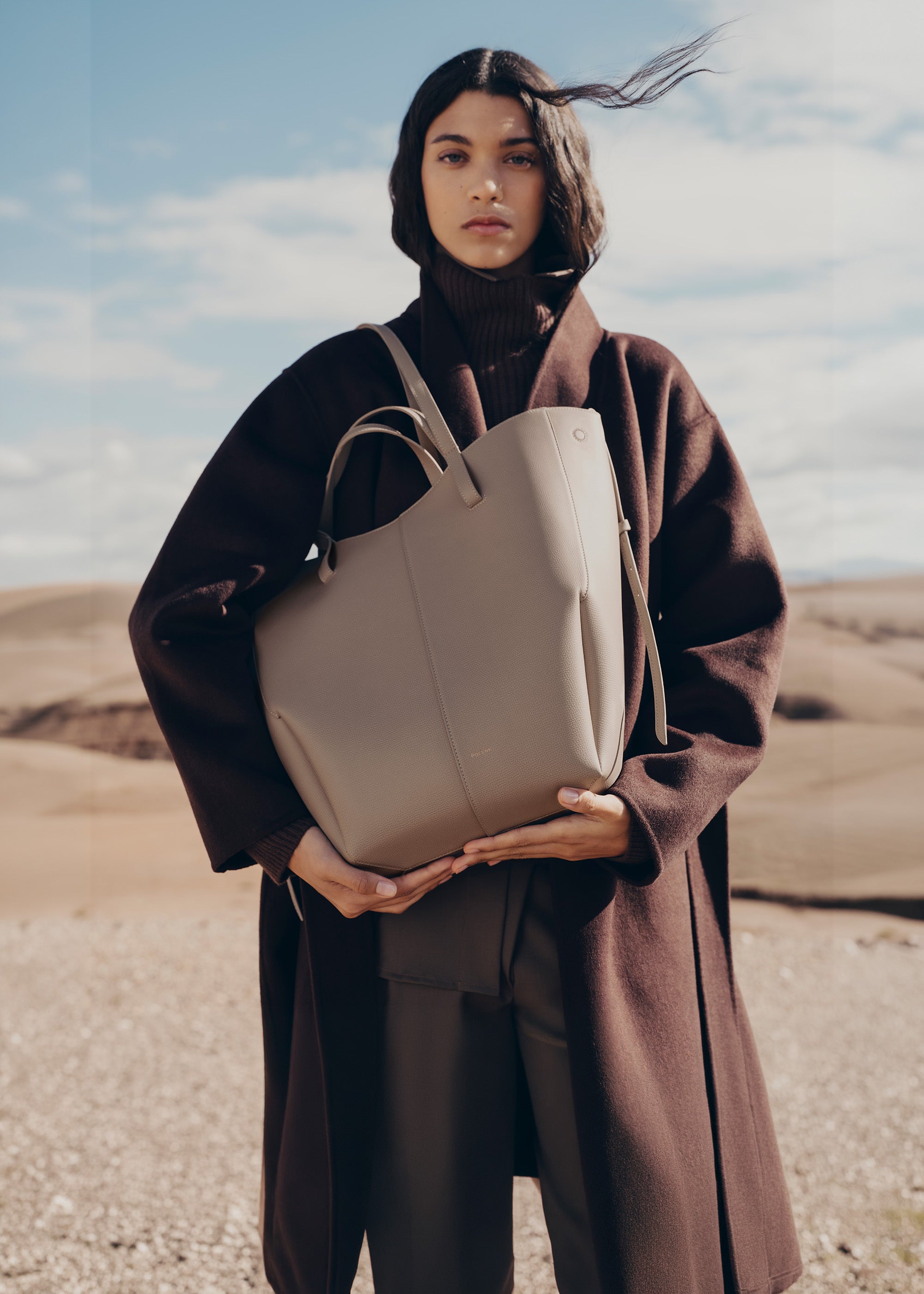 Polène | Bag - Cyme Tote - Textured Taupe – Polène US