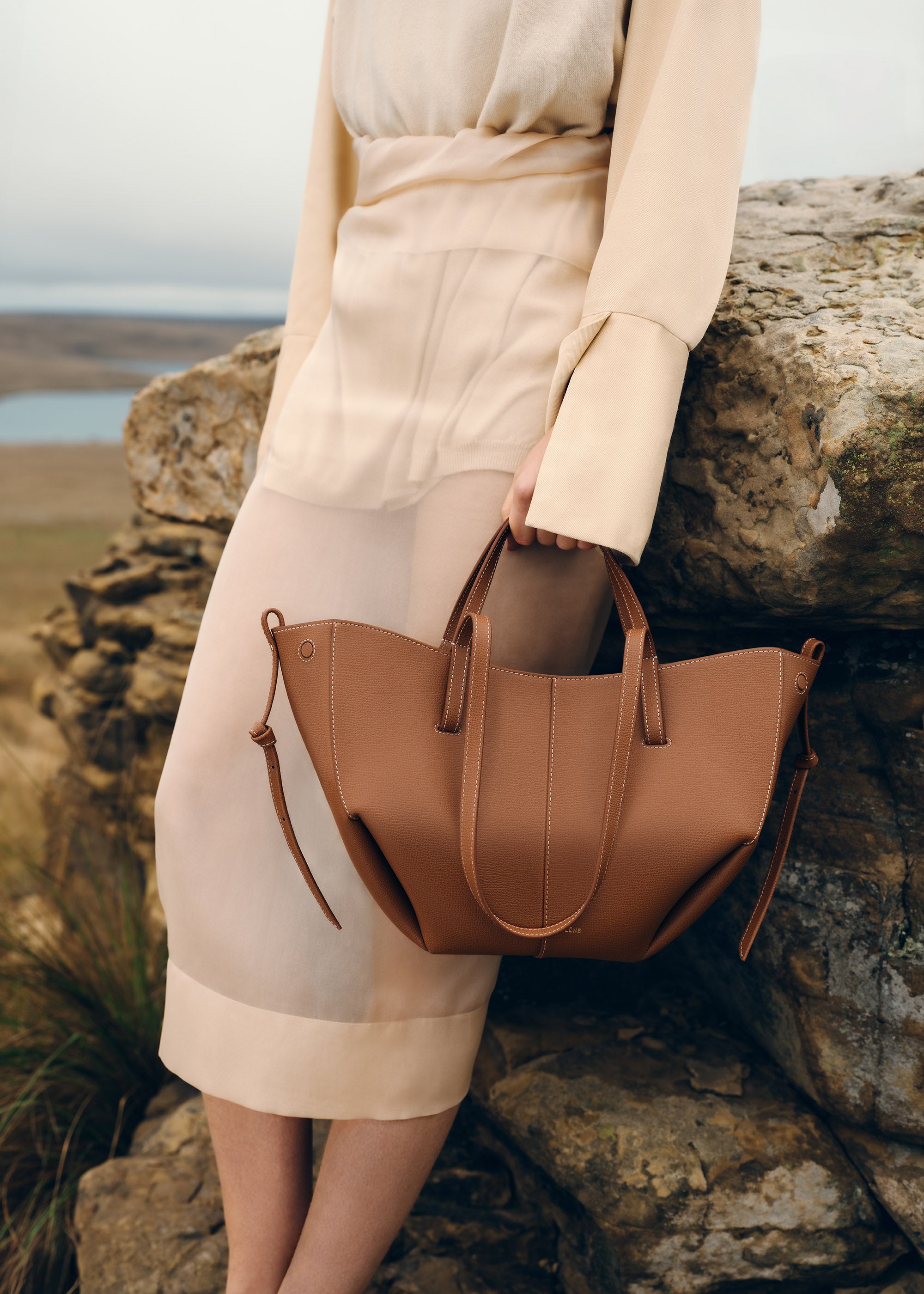Polène | Bag - Cyme Mini - Textured Camel – Polène US