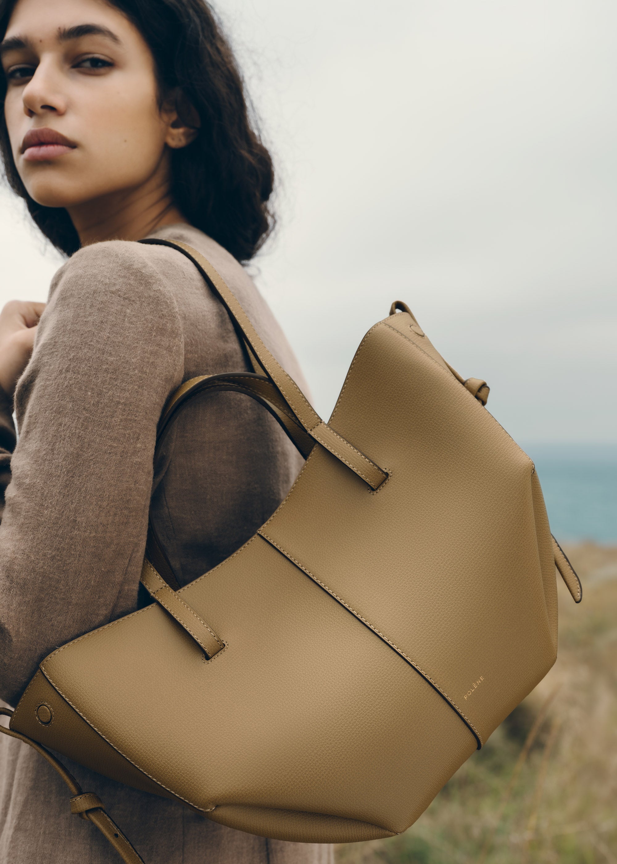 Polène | Bag - Cyme Mini - Textured Smoky Olive – Polène US