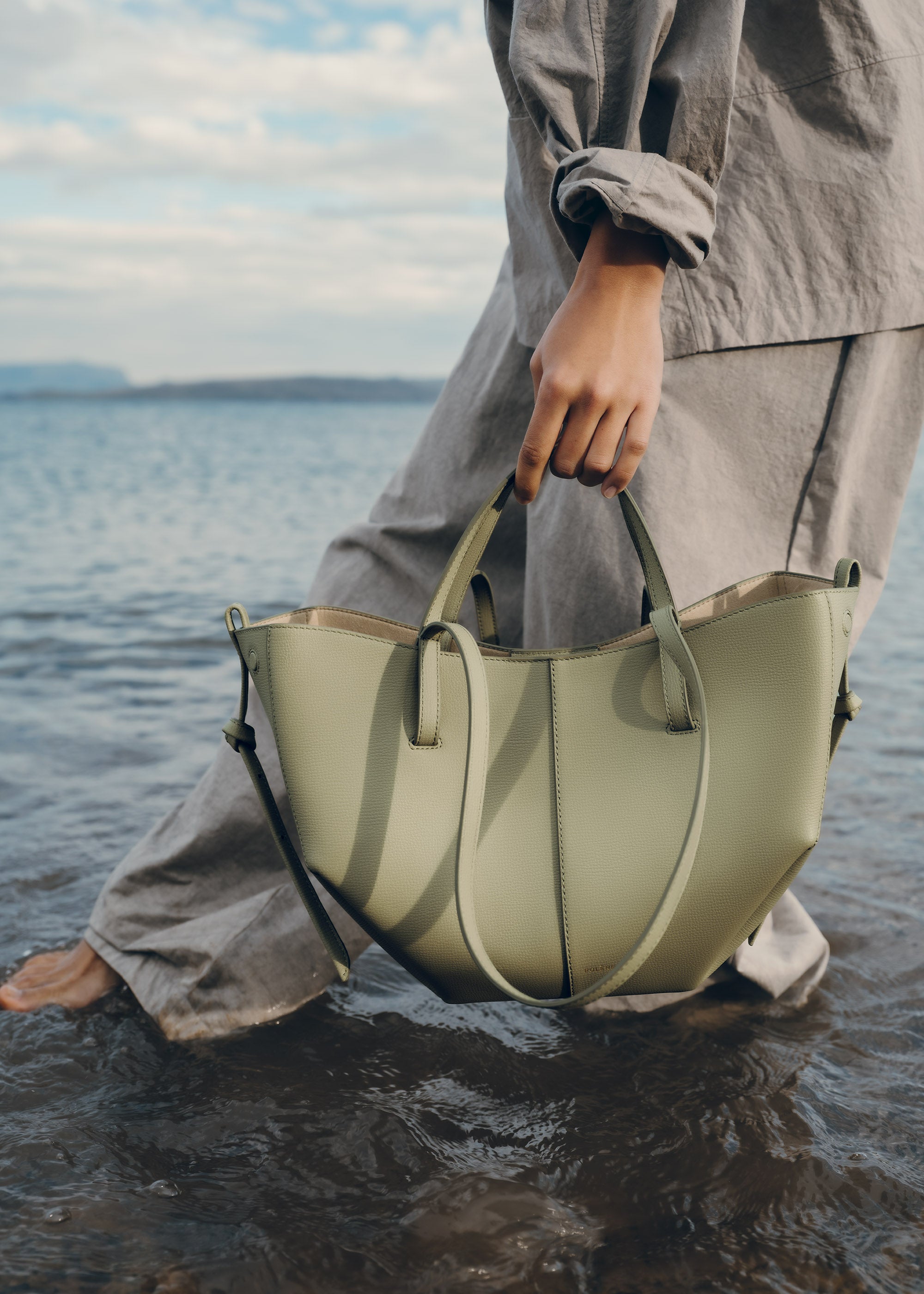 Polène | Bag - Cyme Mini - Textured Linden – Polène US