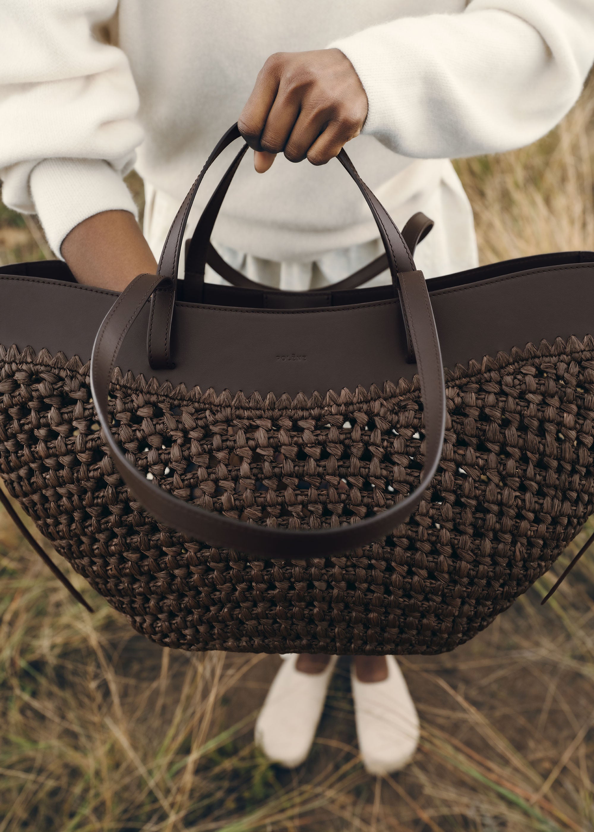 Polène | Bag - Cyme - Raphia Ebony – Polène US