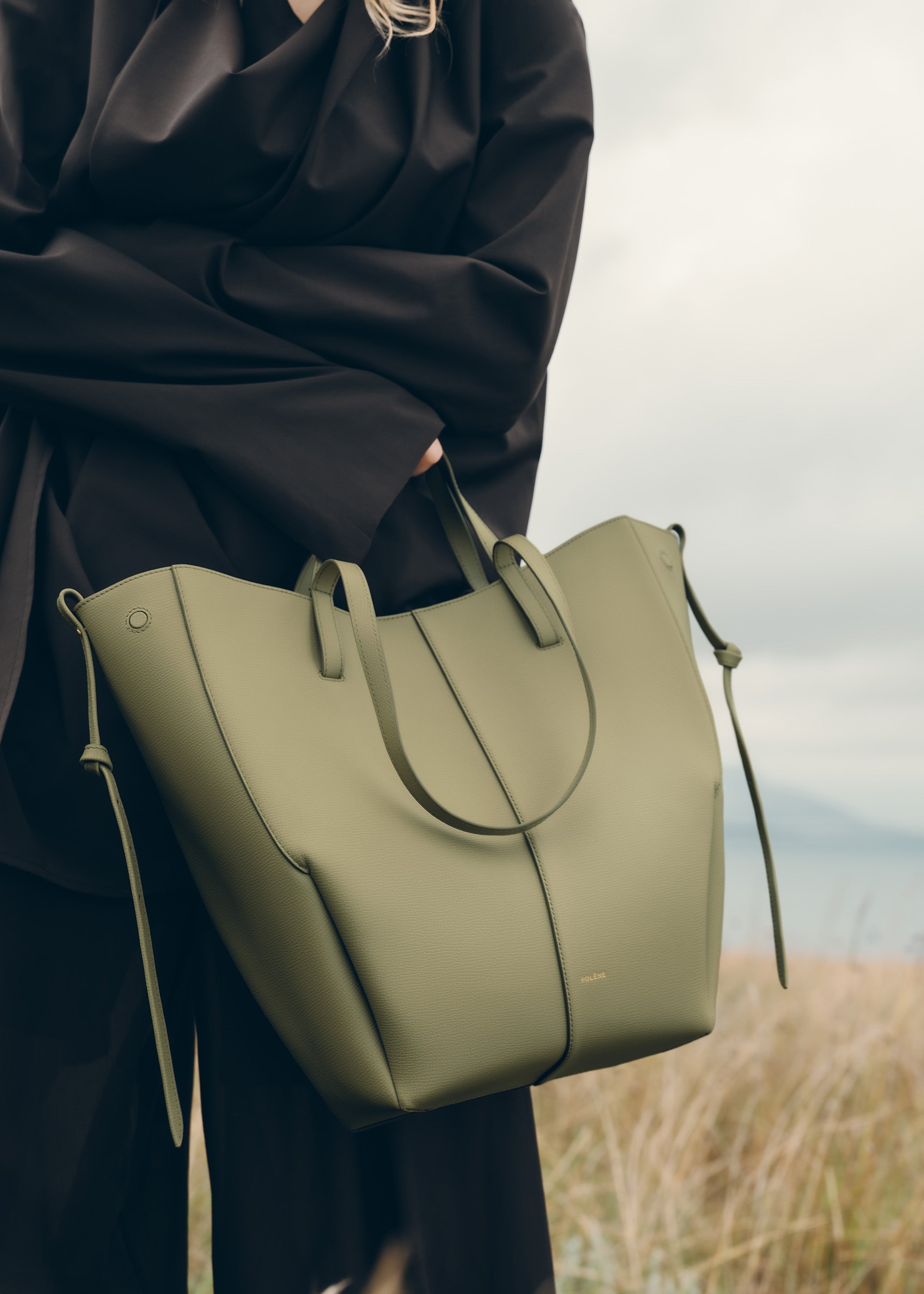 Polène | Bag - Cyme Tote - Textured Linden – Polène US