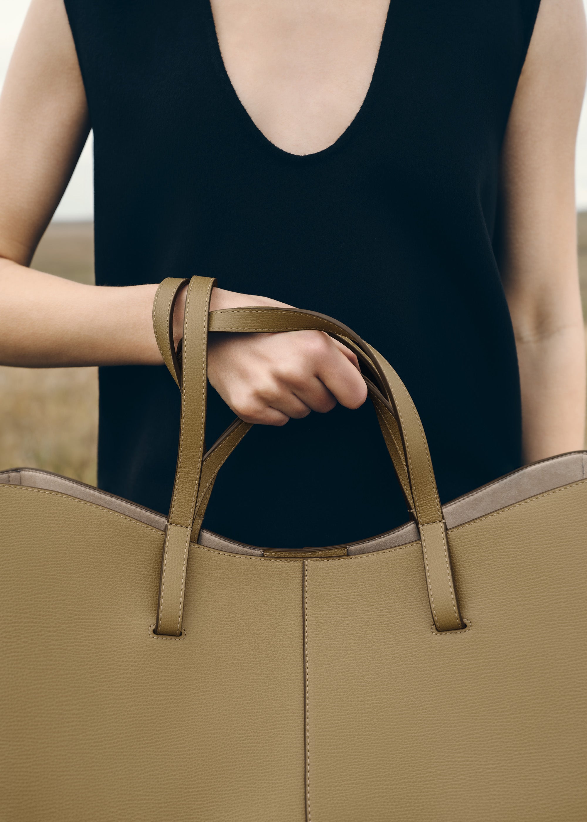 Polène | Bag - Cyme - Textured Smoky Olive – Polène US