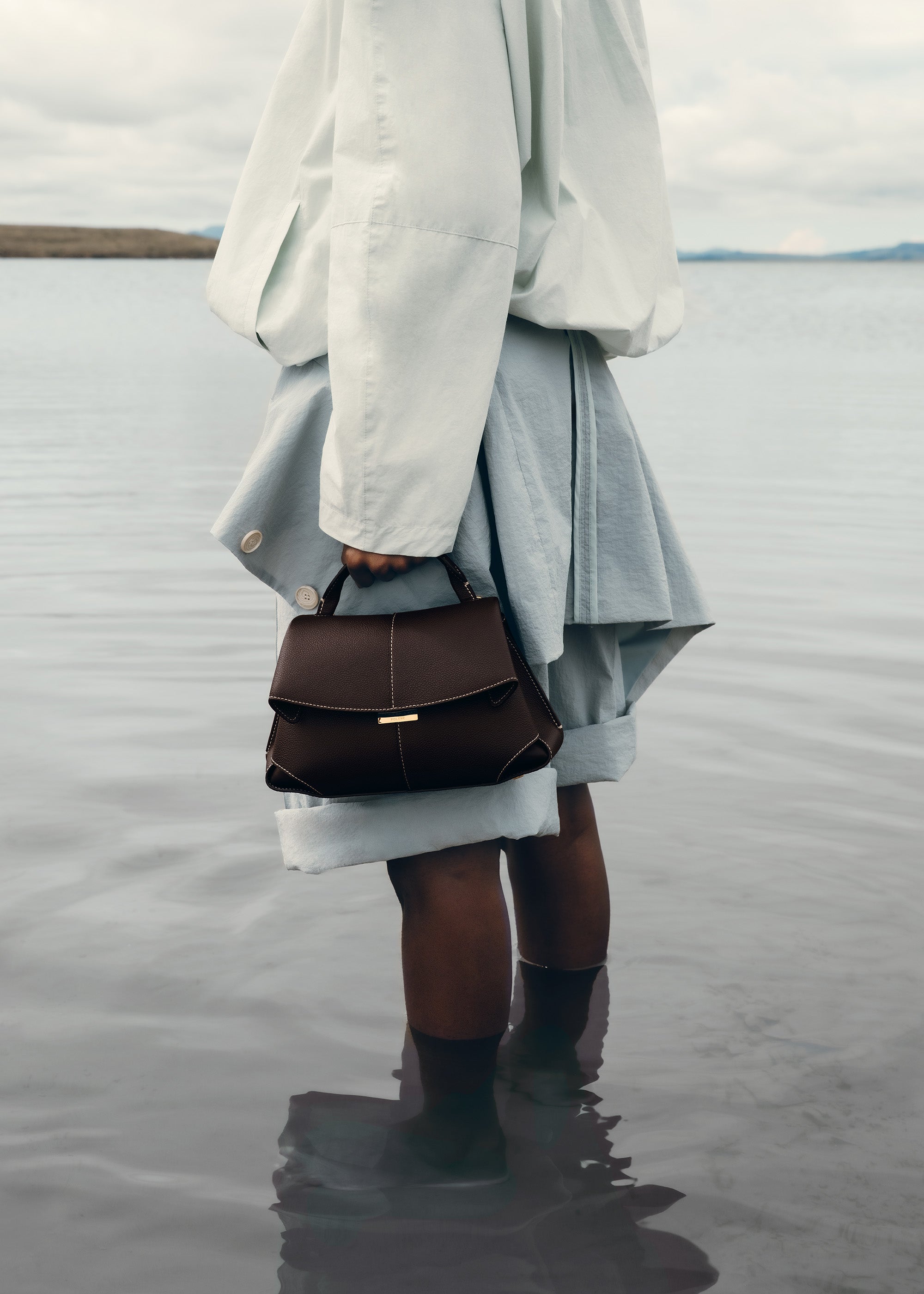 Polène | Bag - Mokki Mini - Textured Ebony – Polène US