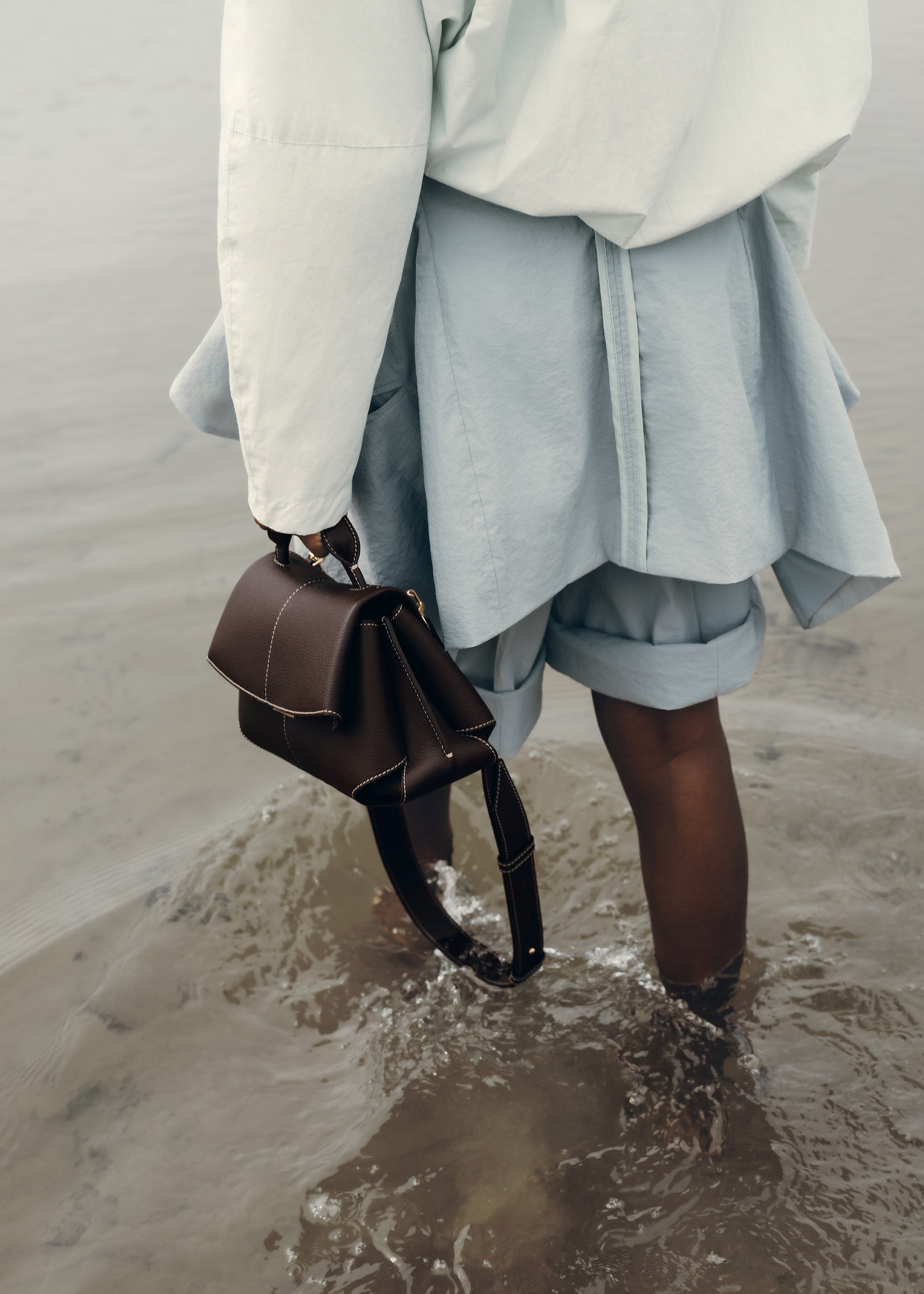 Polène | Bag - Mokki Mini - Textured Ebony – Polène US