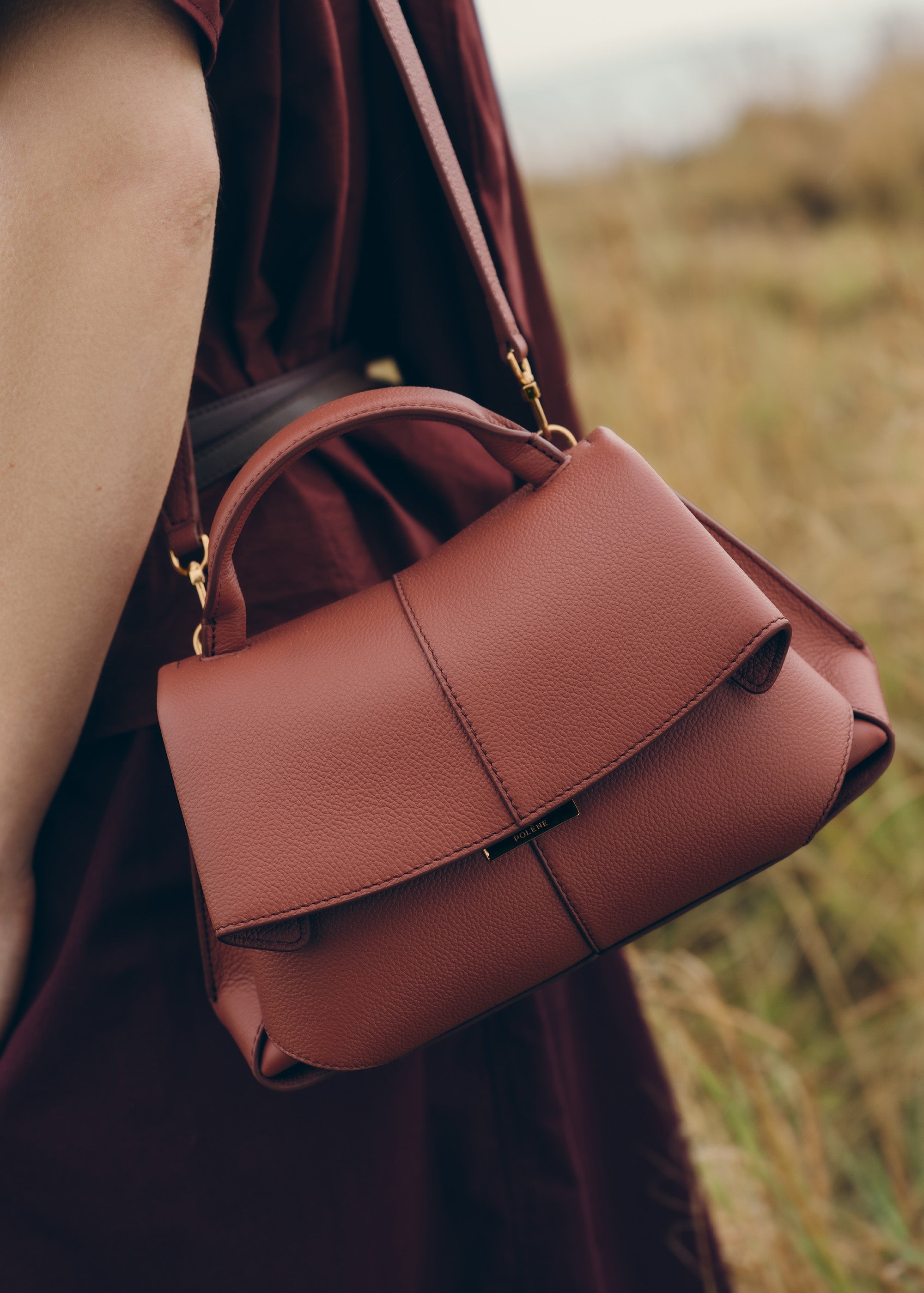 Polène | Bag - Mokki Mini - Textured Terracotta – Polène US