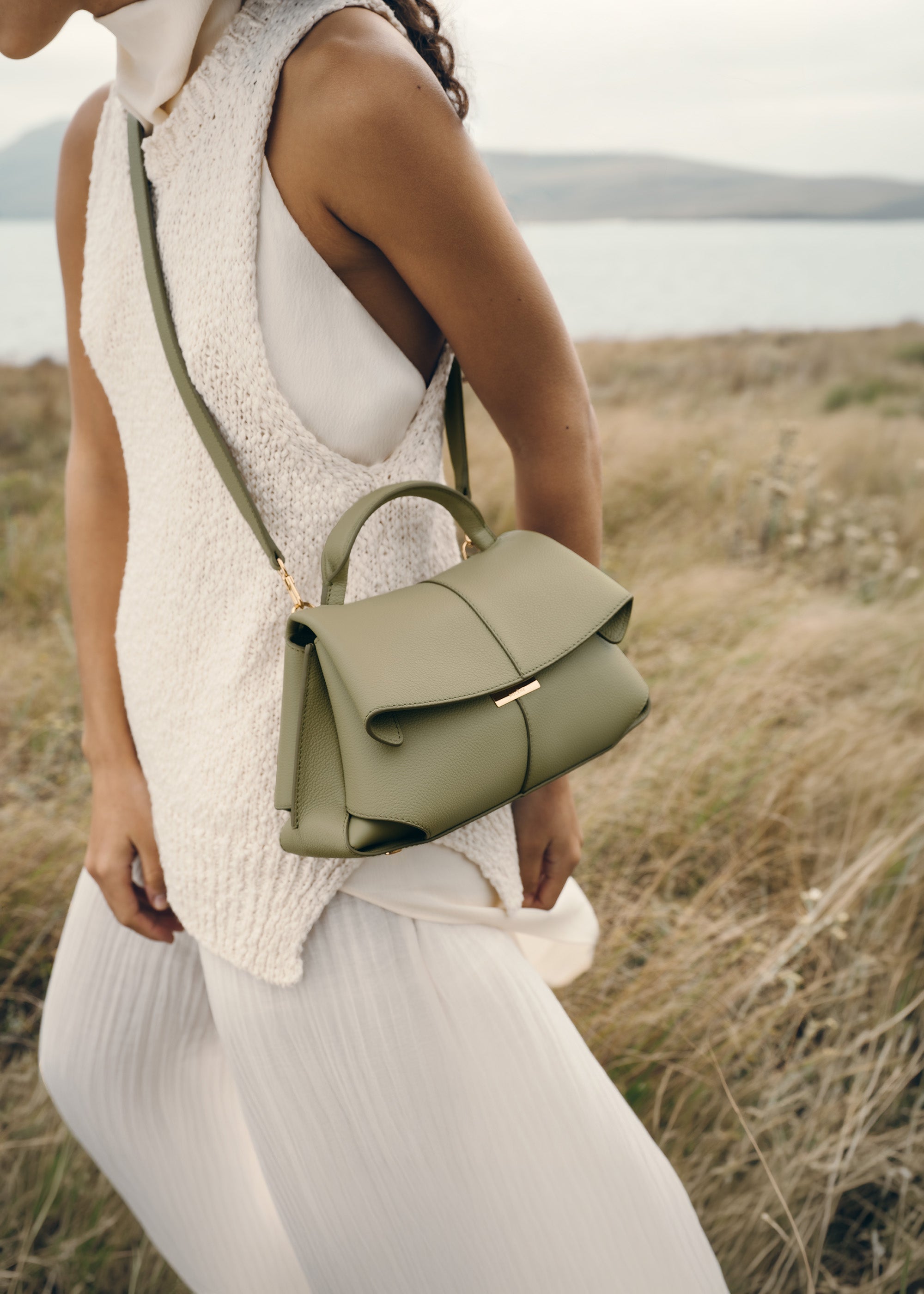 Polène | Bag - Mokki Mini - Textured Linden – Polène US