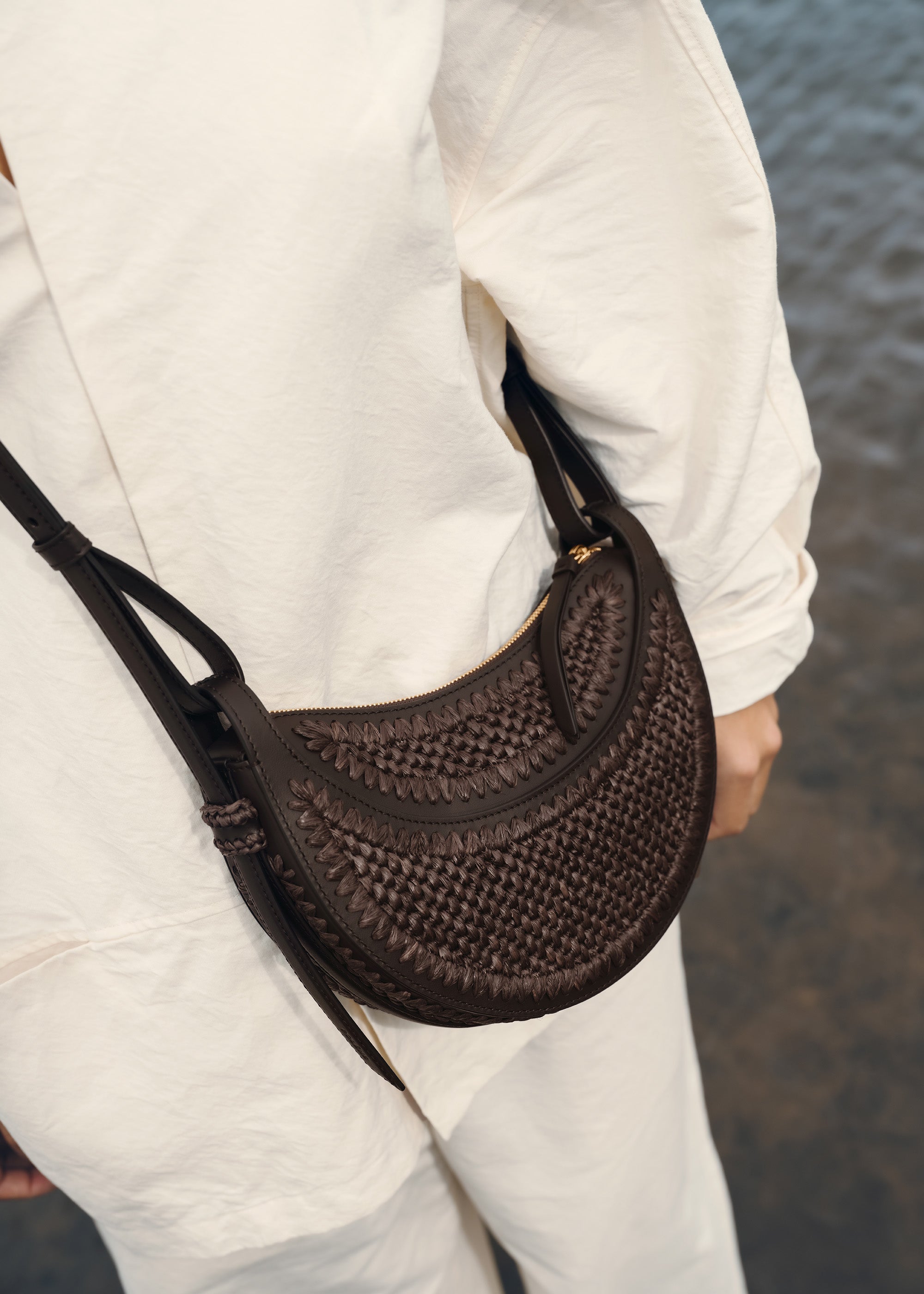 Polène | Bag - Numéro Dix - Raffia Ebony – Polène US