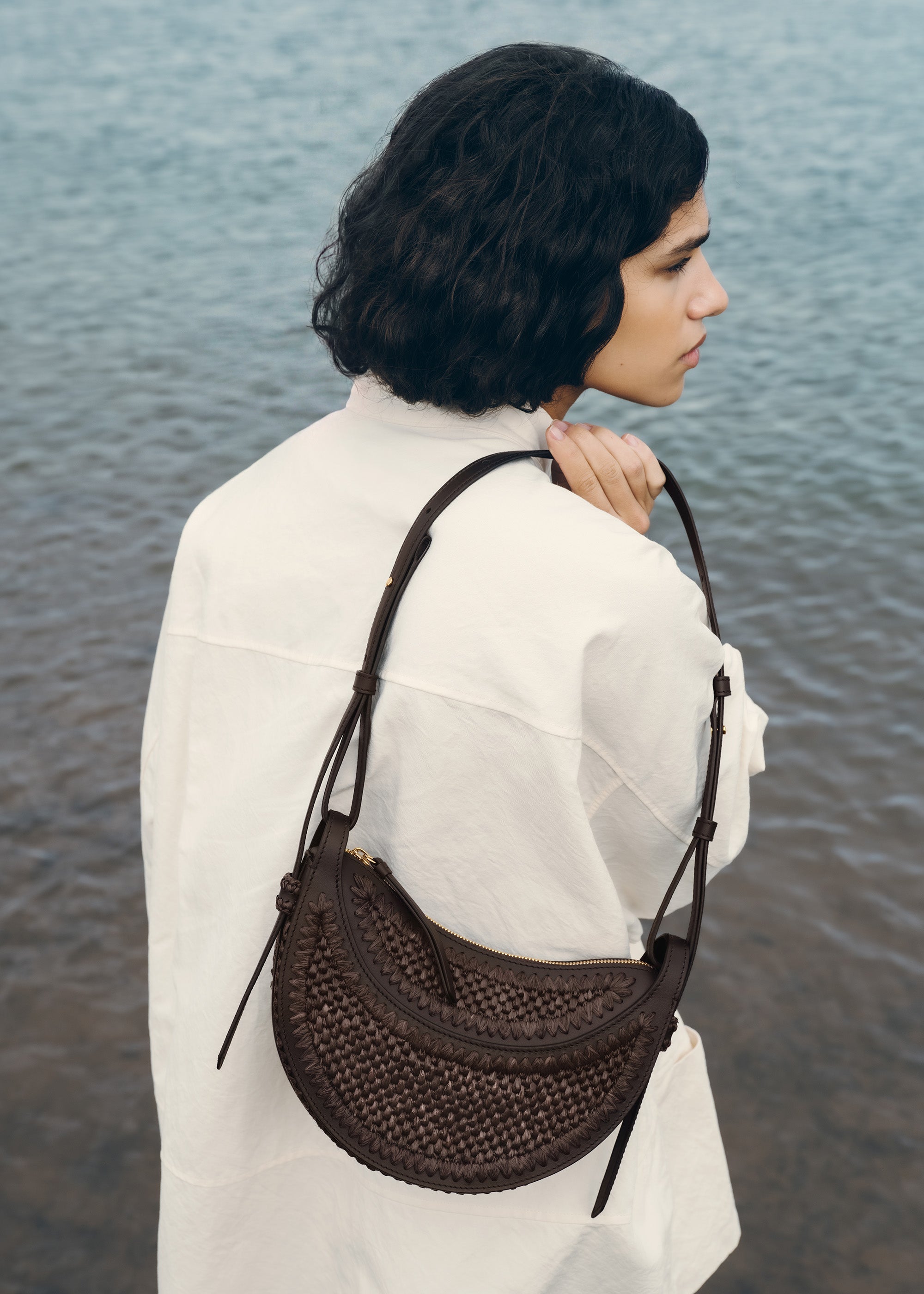 Polène | Bag - Numéro Dix - Raffia Ebony – Polène US