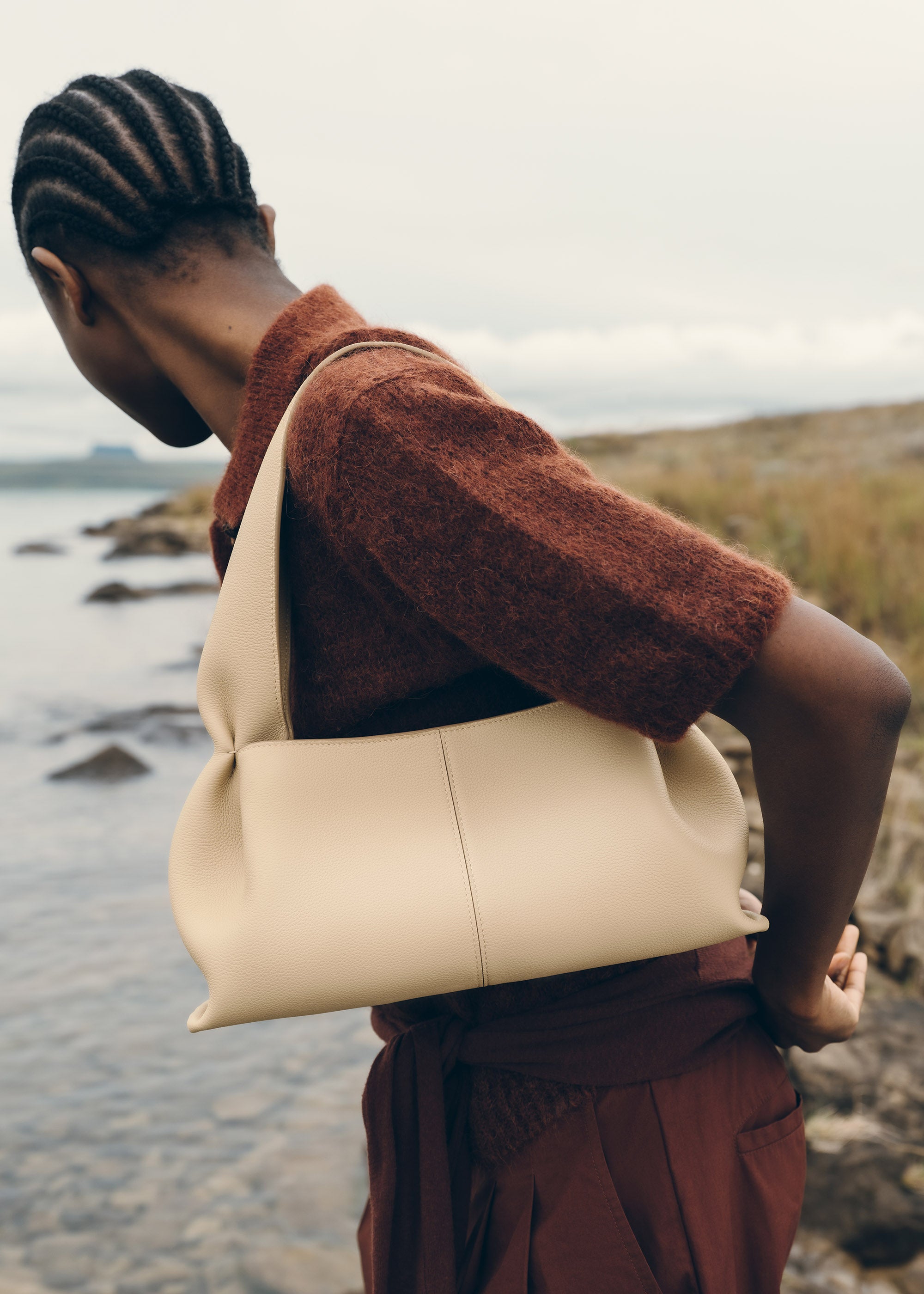 Polène | Bag - Numéro Neuf East-West - Textured Sand – Polène US