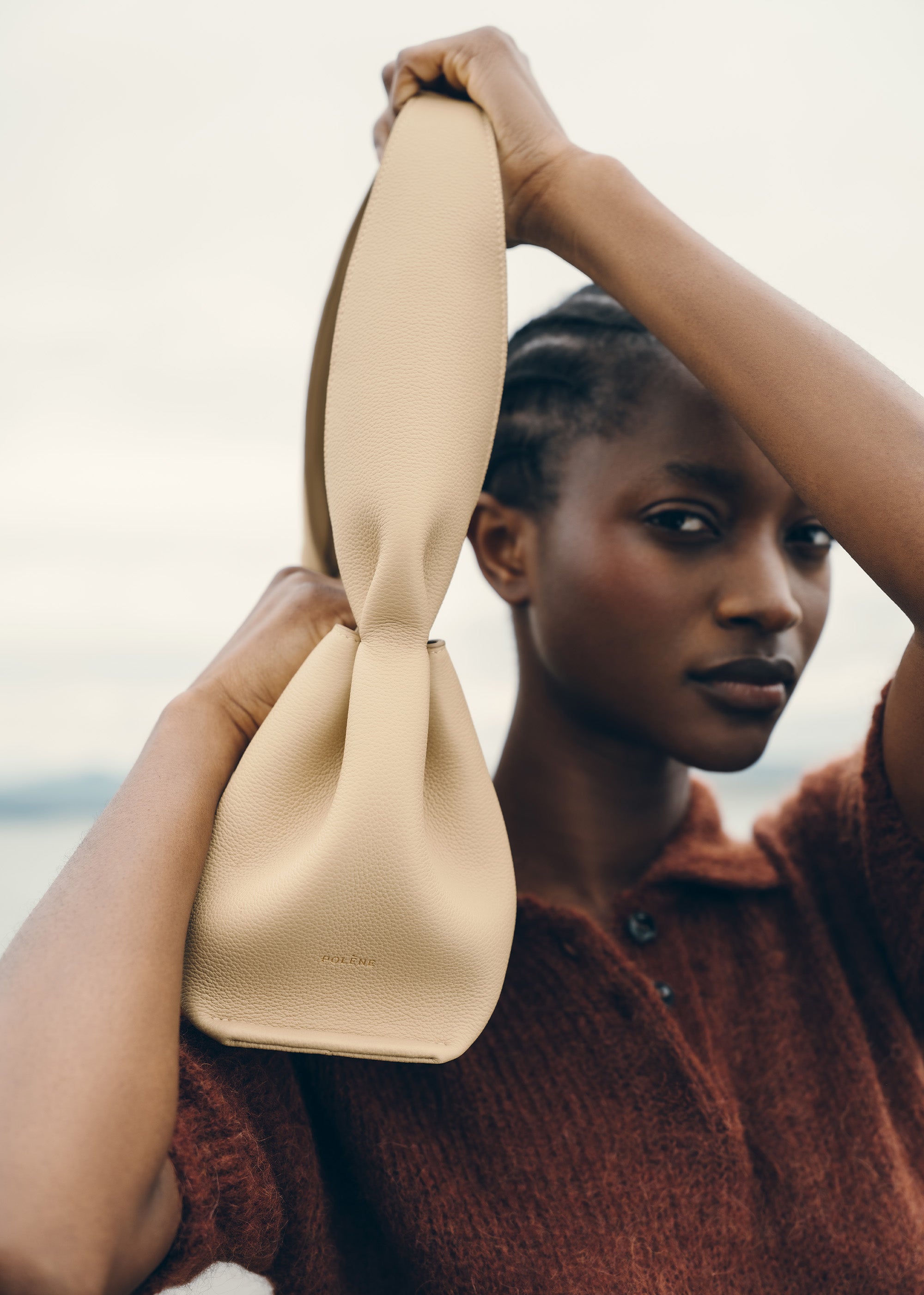Polène | Bag - Numéro Neuf East-West - Textured Sand – Polène US