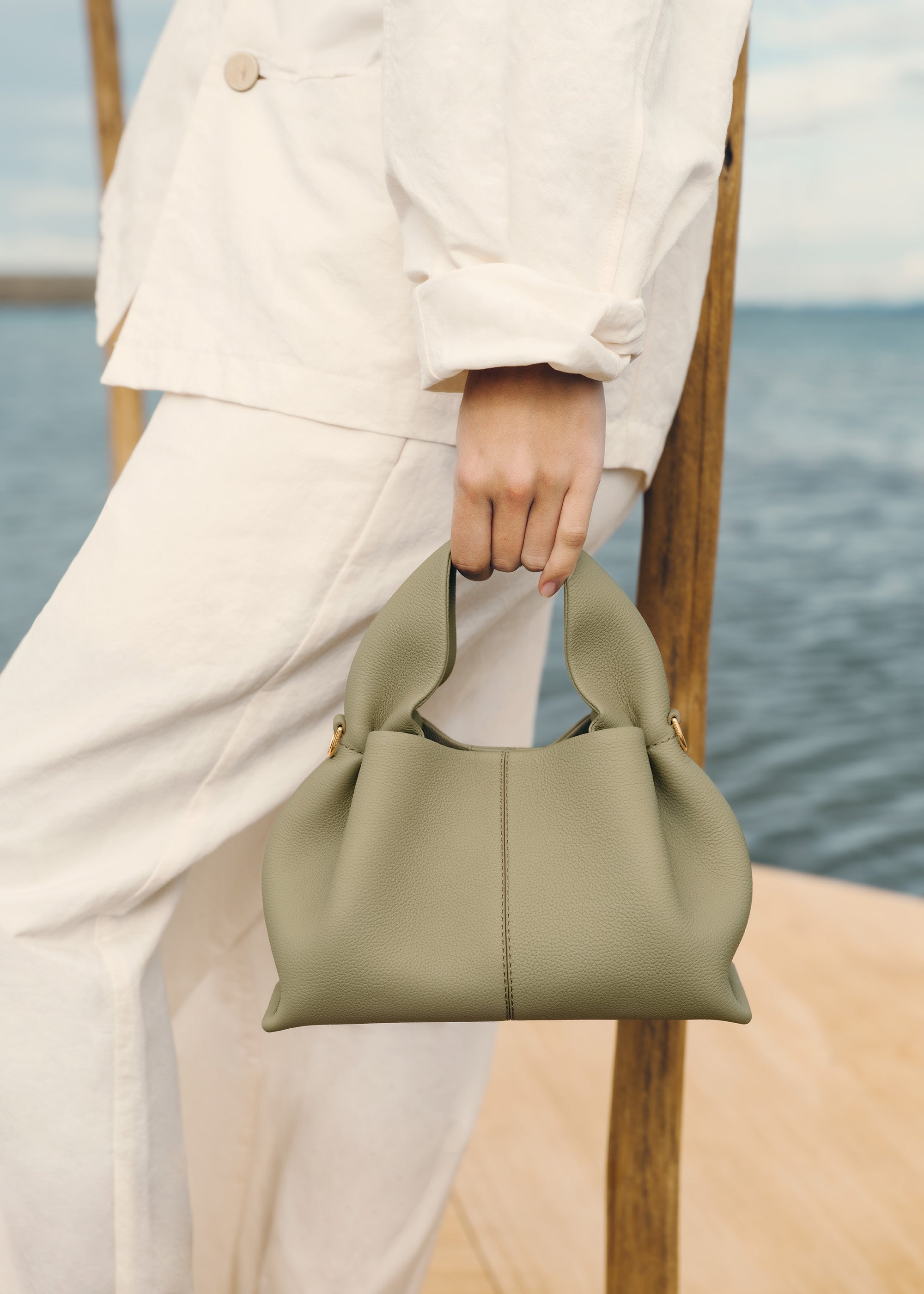 Polène | Bag - Numéro Neuf Mini - Textured Linden – Polène US