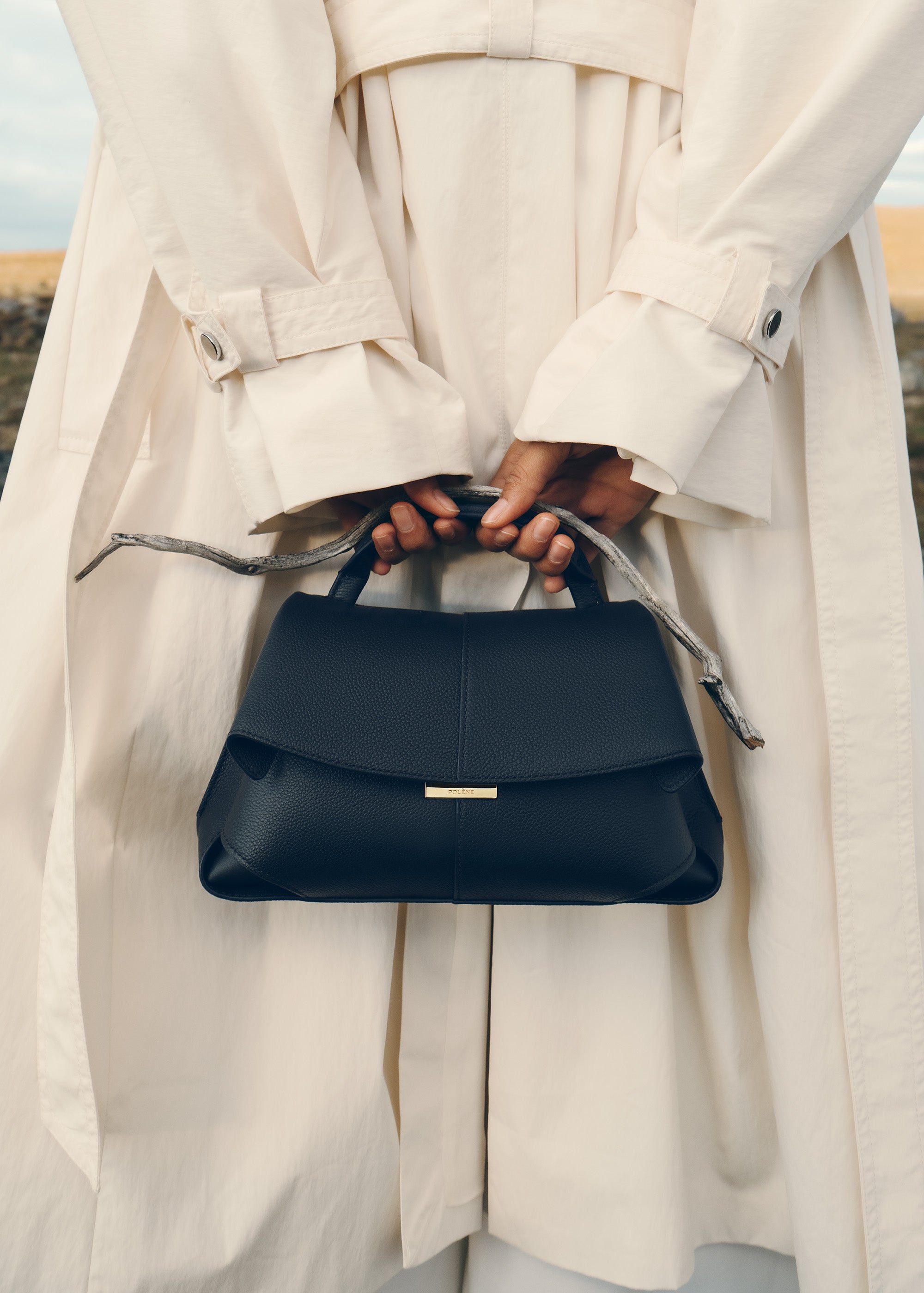 Polène | Bag - Mokki Mini - Textured Deep Blue – Polène US