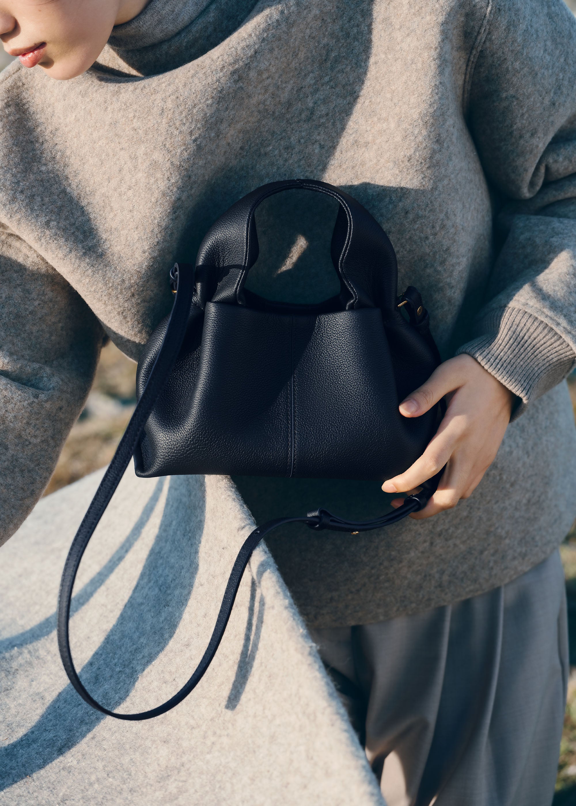 Polène | Bag - Numéro Neuf Mini - Textured Deep Blue – Polène US