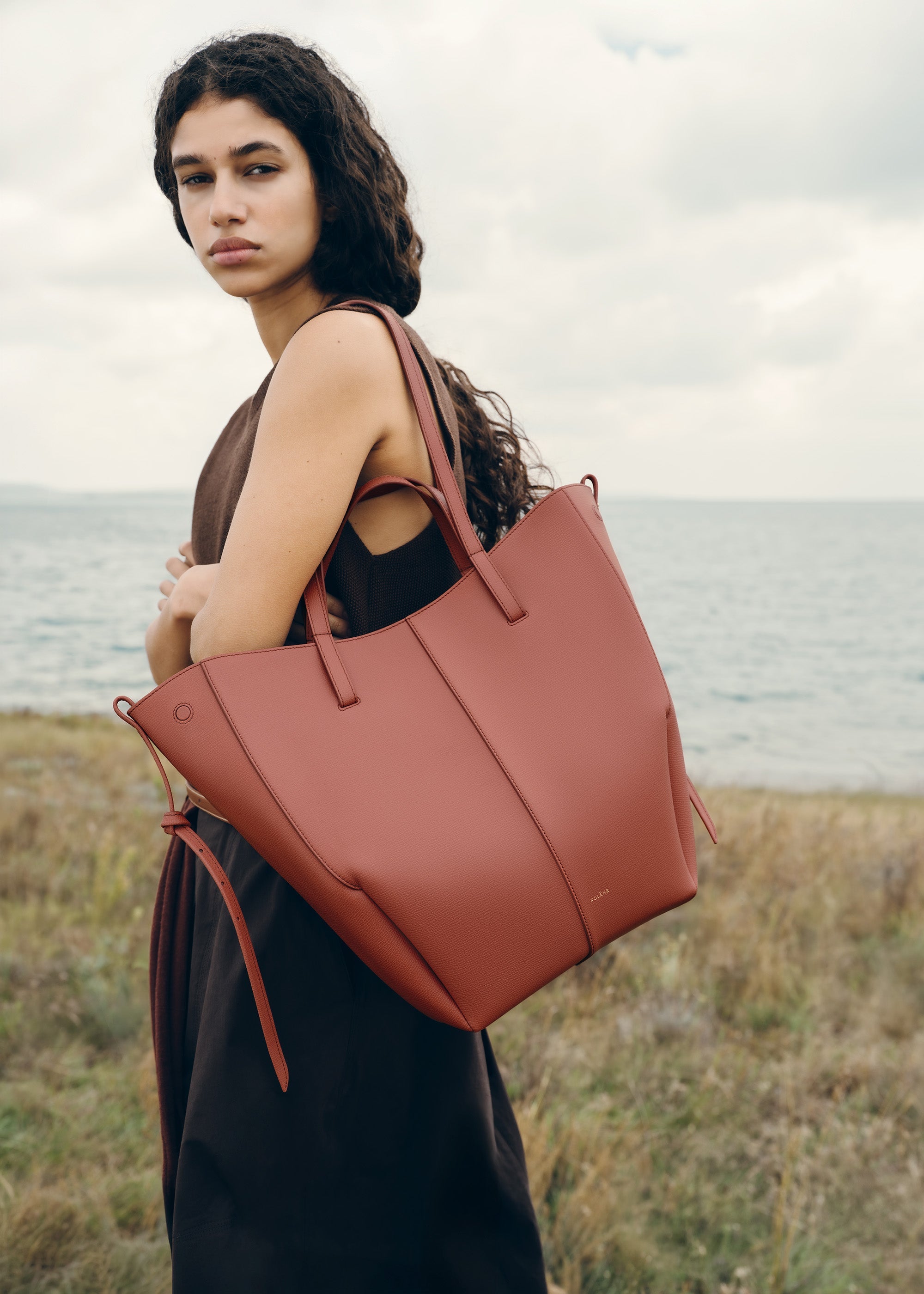 Polène | Bag - Cyme Tote - Textured Terracotta – Polène US