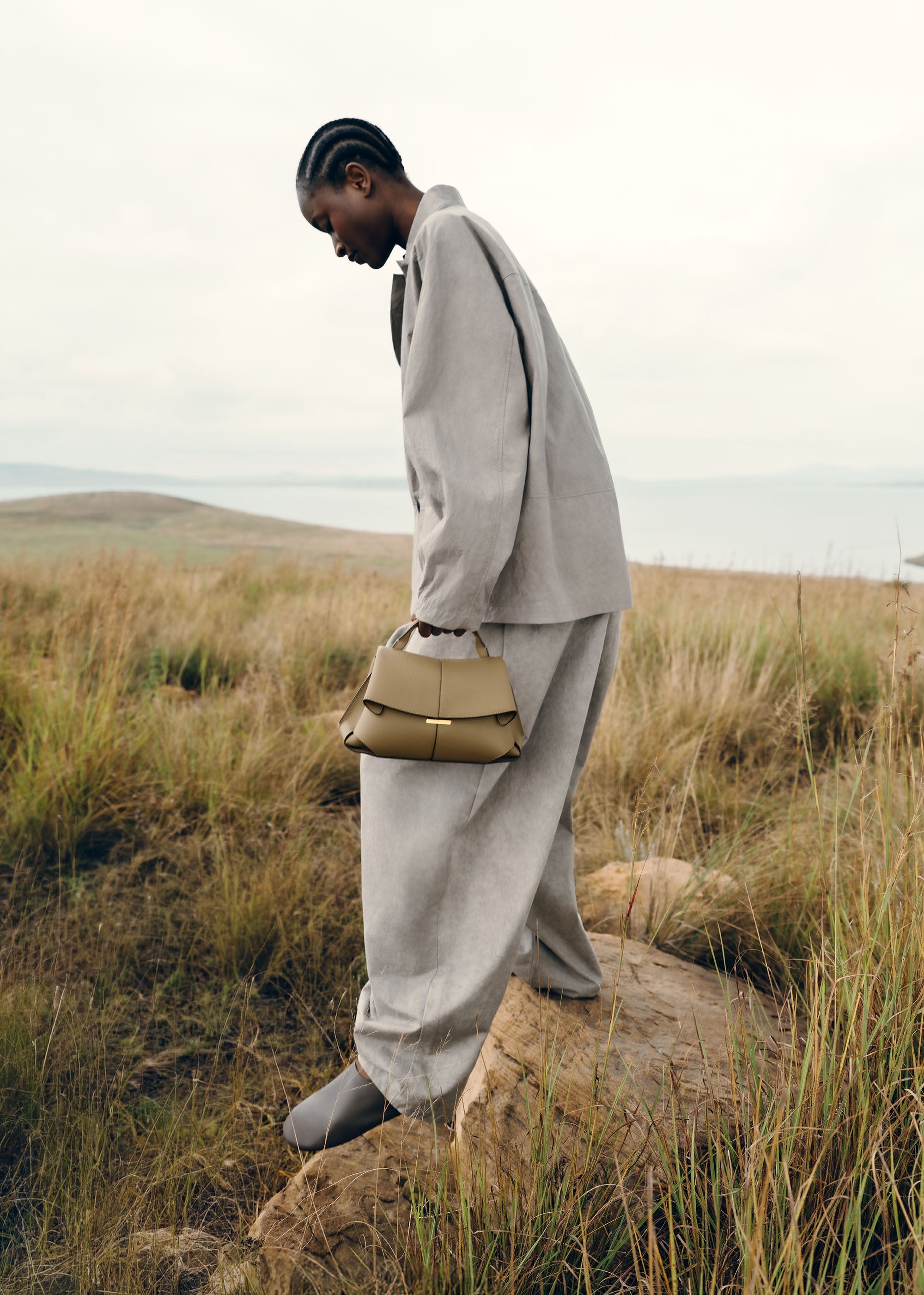 Polène | Bag - Mokki Mini - Textured Smoky Olive – Polène US